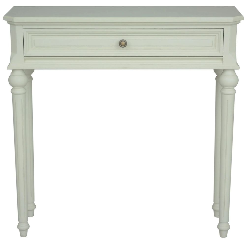 Solana Console Table - 1 Drawer - Lime White - French Style