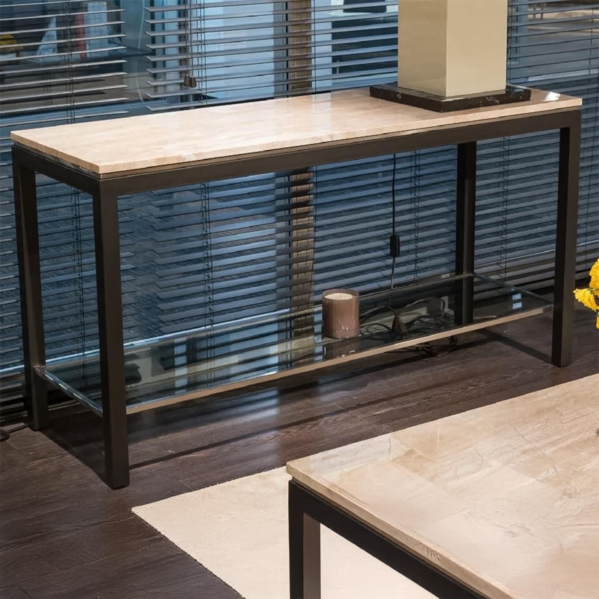 Stilo Console Table - Marble with Metal Base - Variation Available