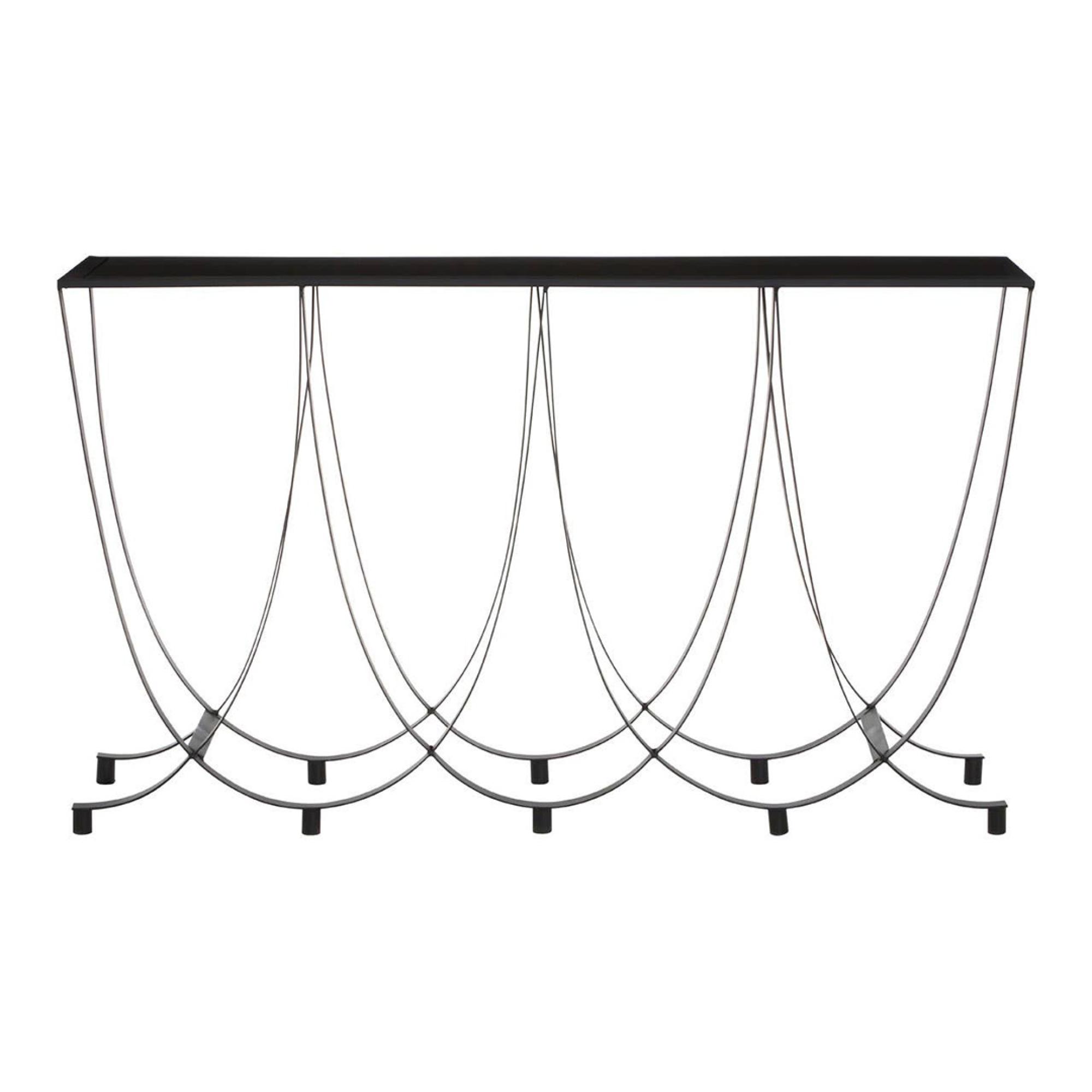 Trento Console Table - Black Glass