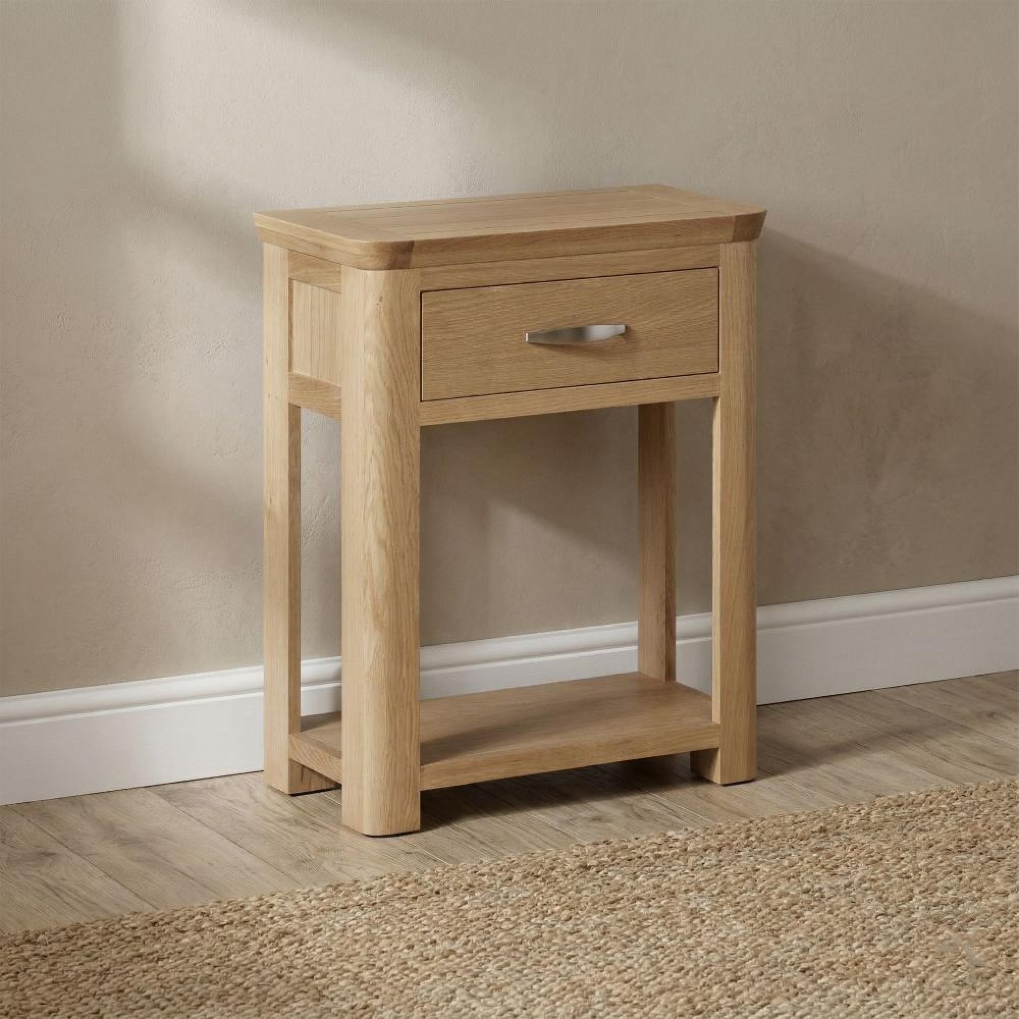 Treviso Oak Console Table - 1 Drawer - Small