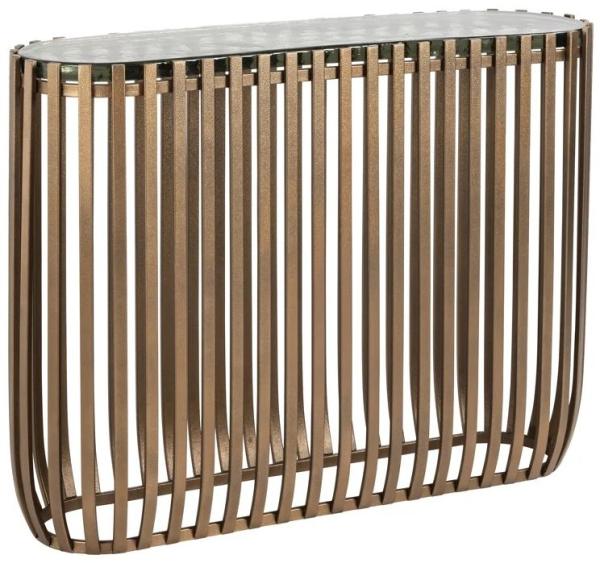 Volante Glass and Gold Console Table