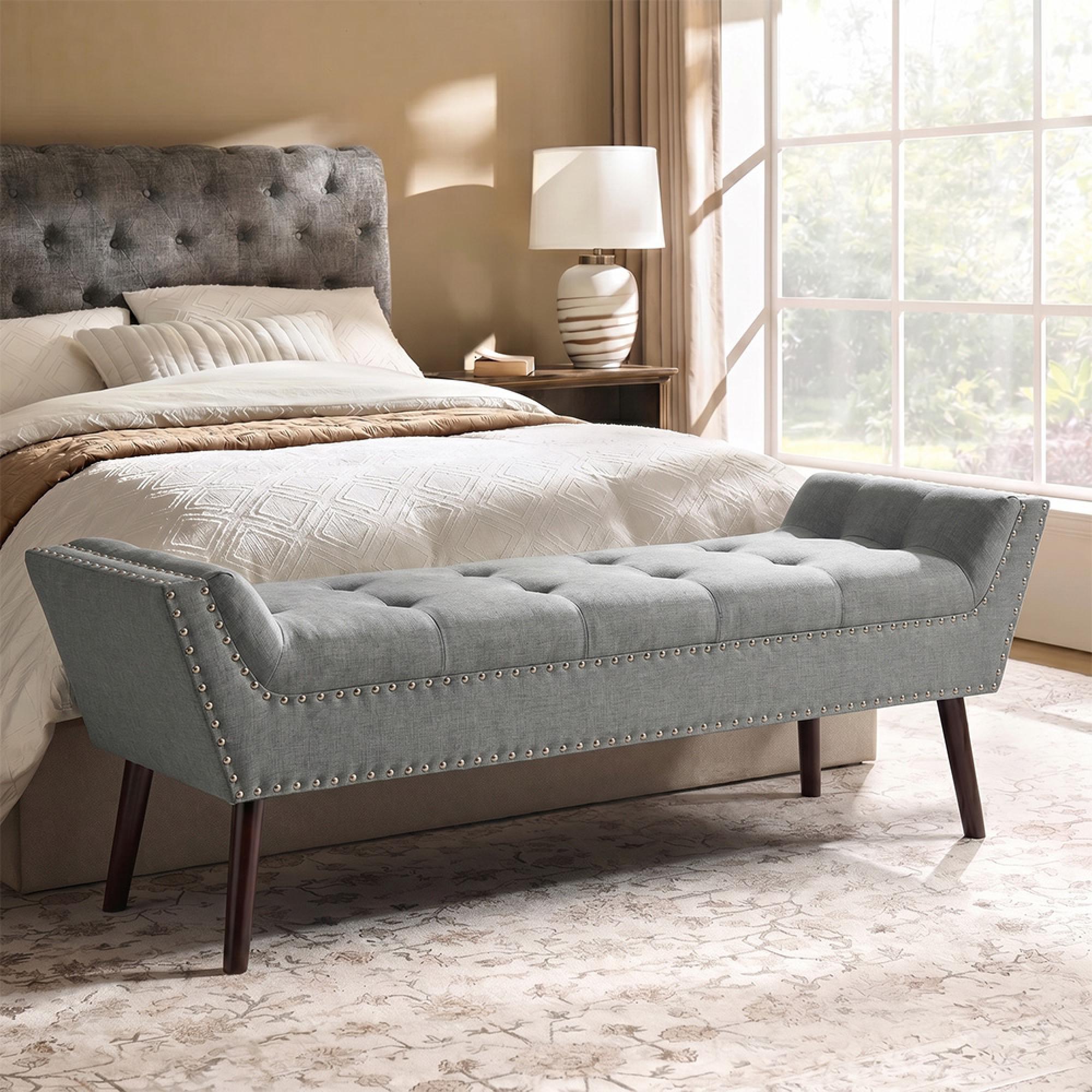 Alea Hall Bench - Grey Fabric
