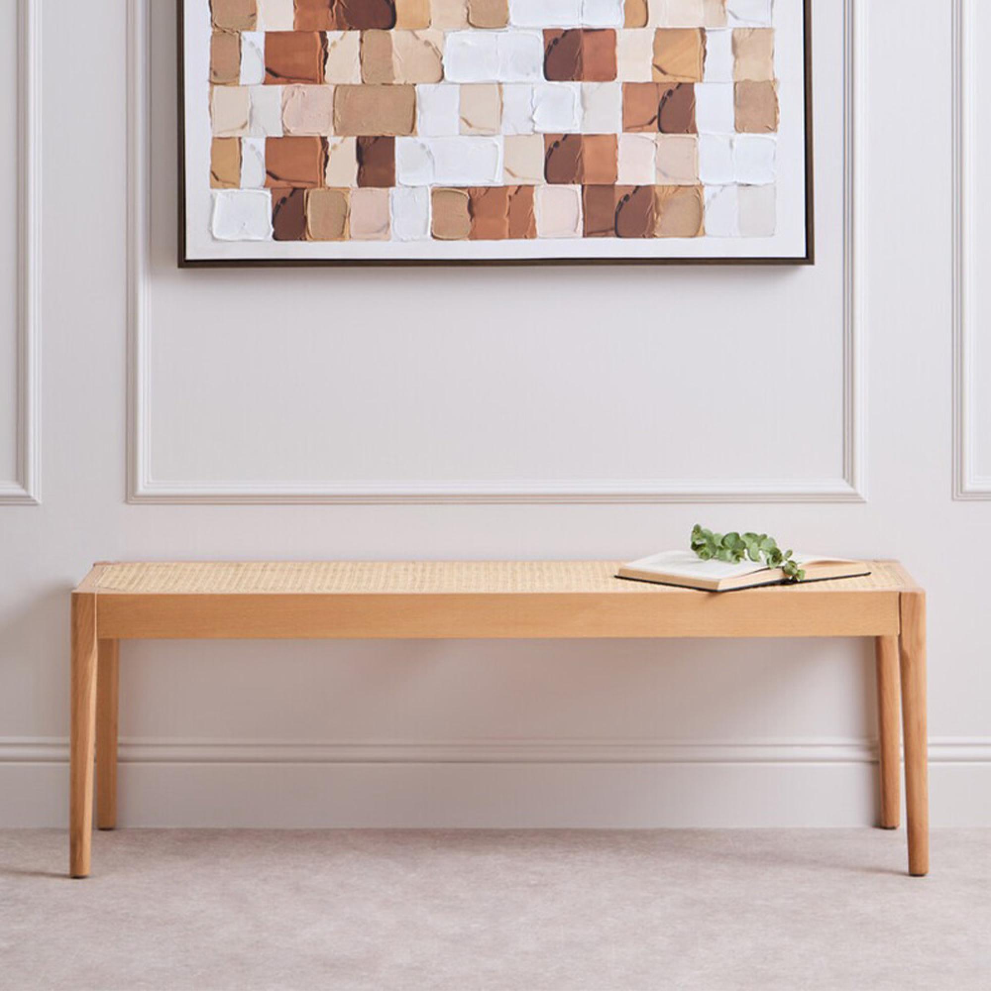 Cebu Bench - Natural Cane and Beech Wood