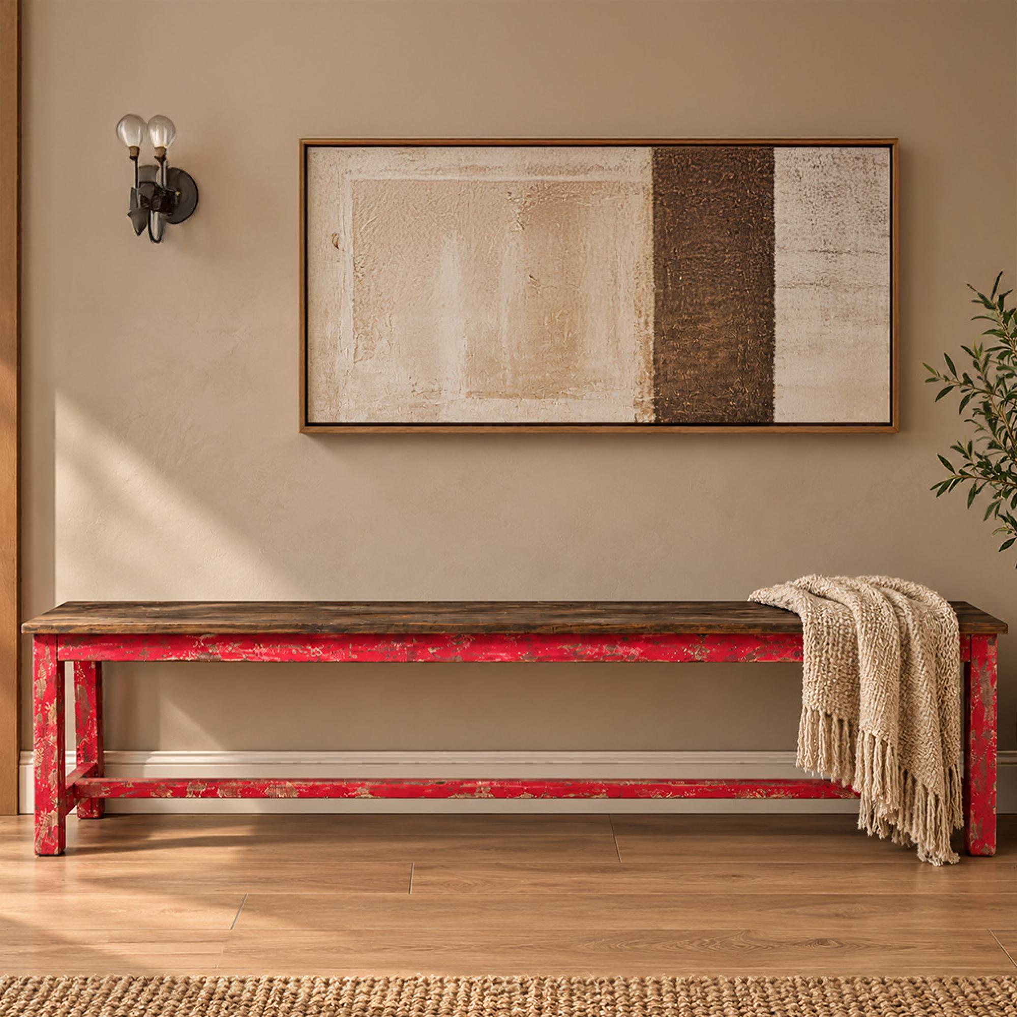 Bench - Red Wooden - Large