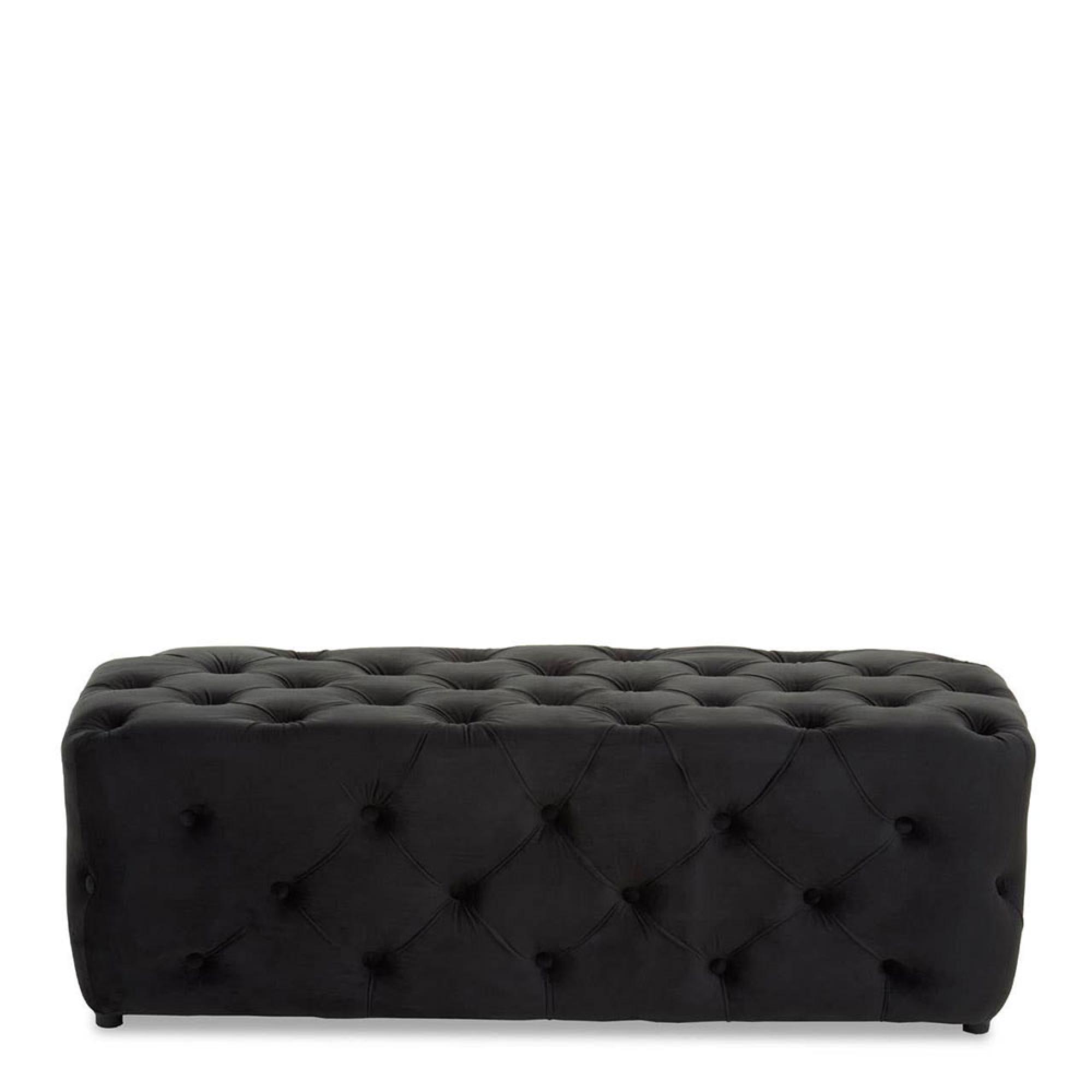Alea Hall Bench - Black Velvet Fabric