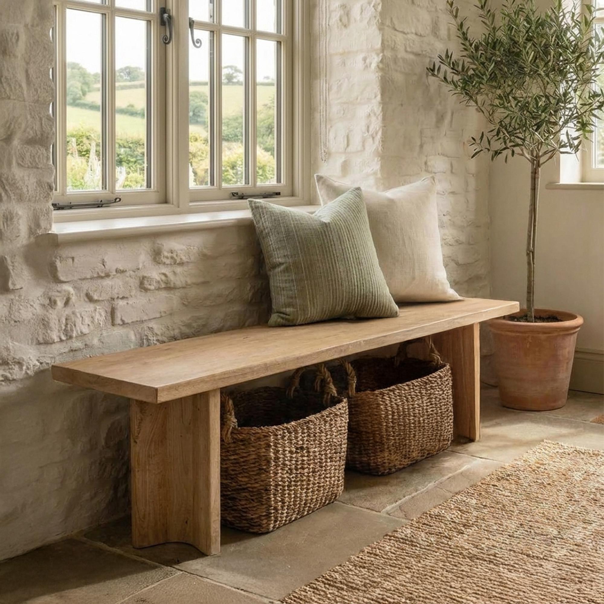 Clover Bench - Large - Natural - Mango Wood