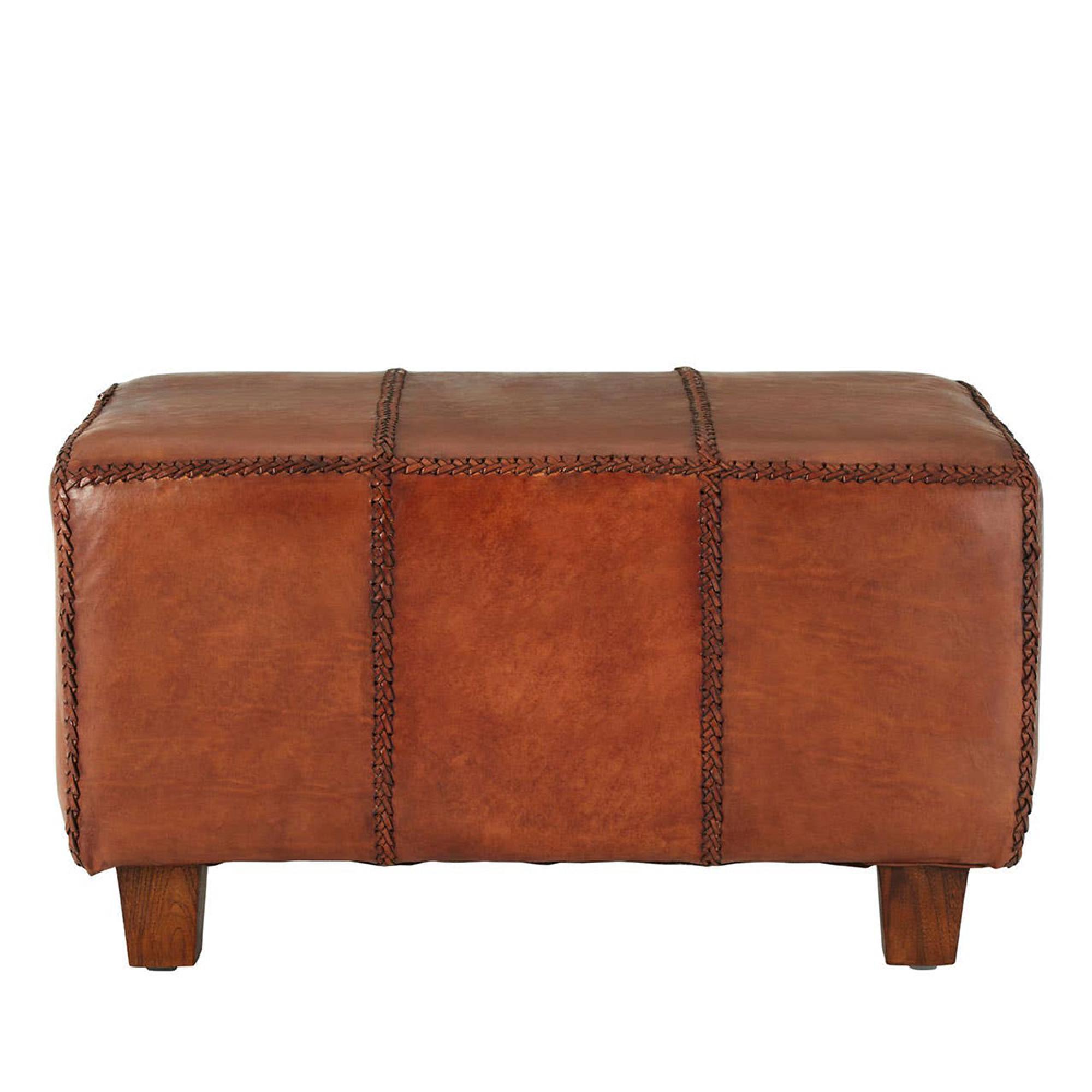 Inca Bench - Brown Leather - Upholstered