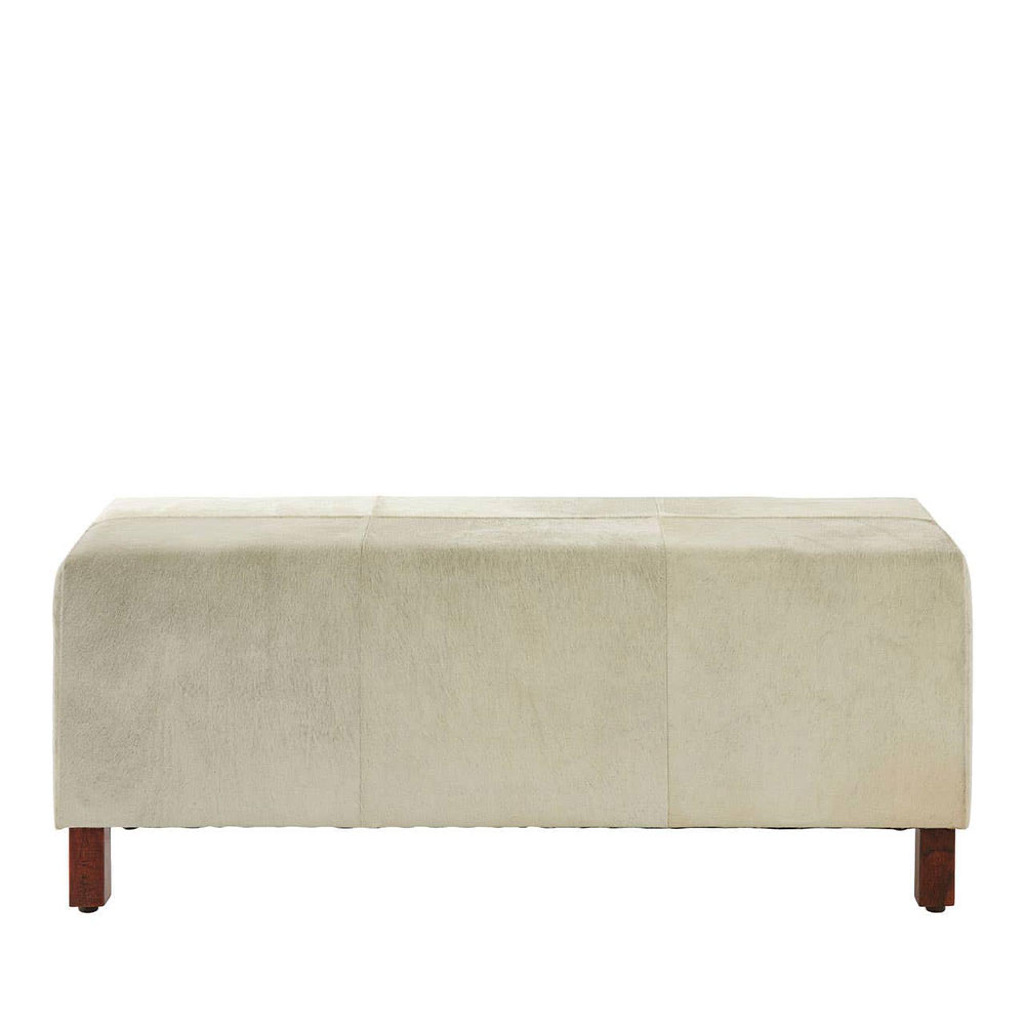 Kensington Townhouse Bench - Beige Faux Fur