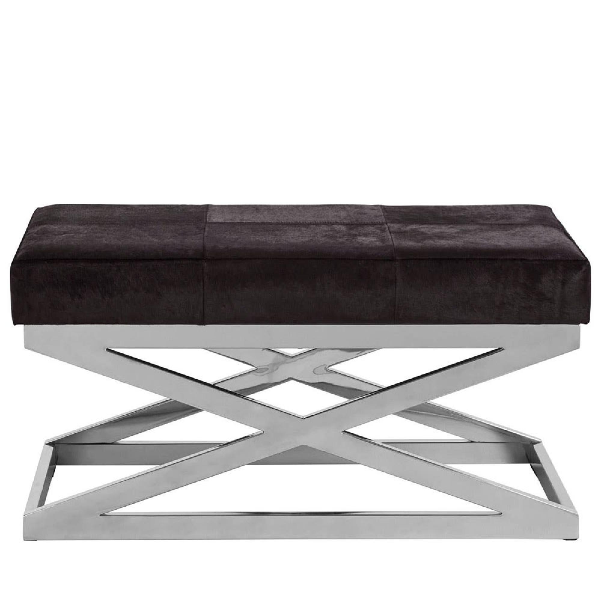 Kensington Townhouse Bench - Black Faux Fur