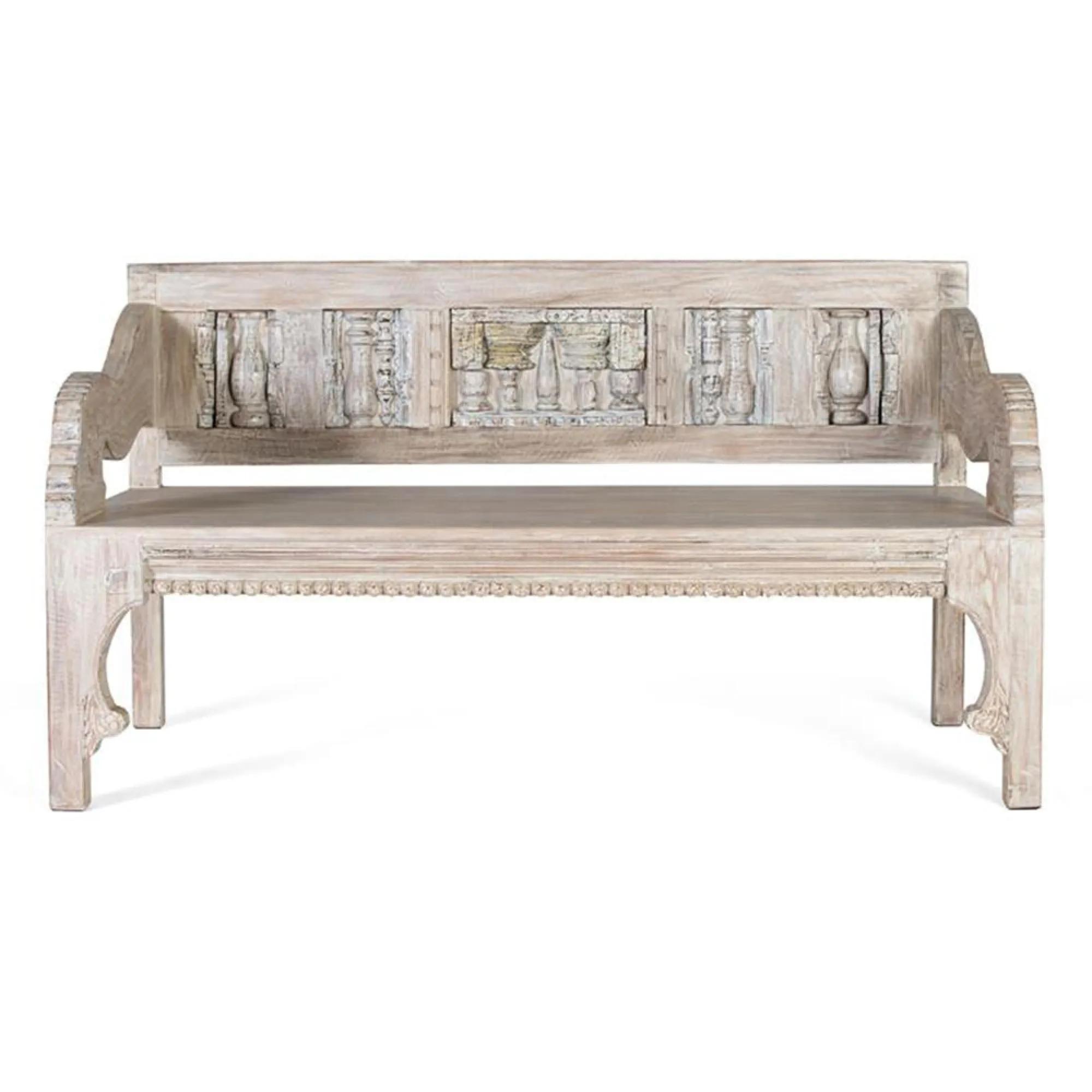 Sadorus Bench - Recycled Mango Wood - with Back