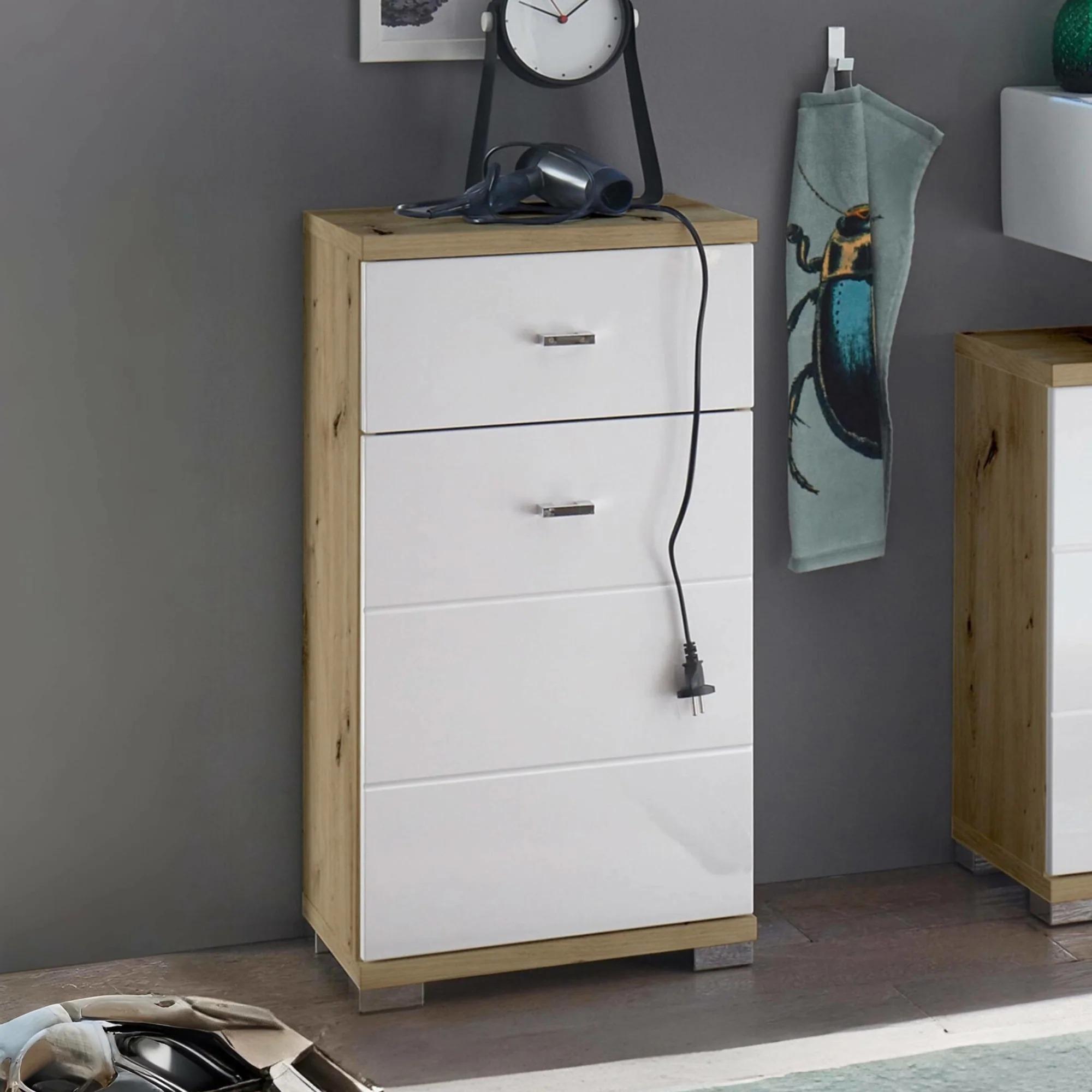 Pool White Gloss Storage Cabinet - 1 Door