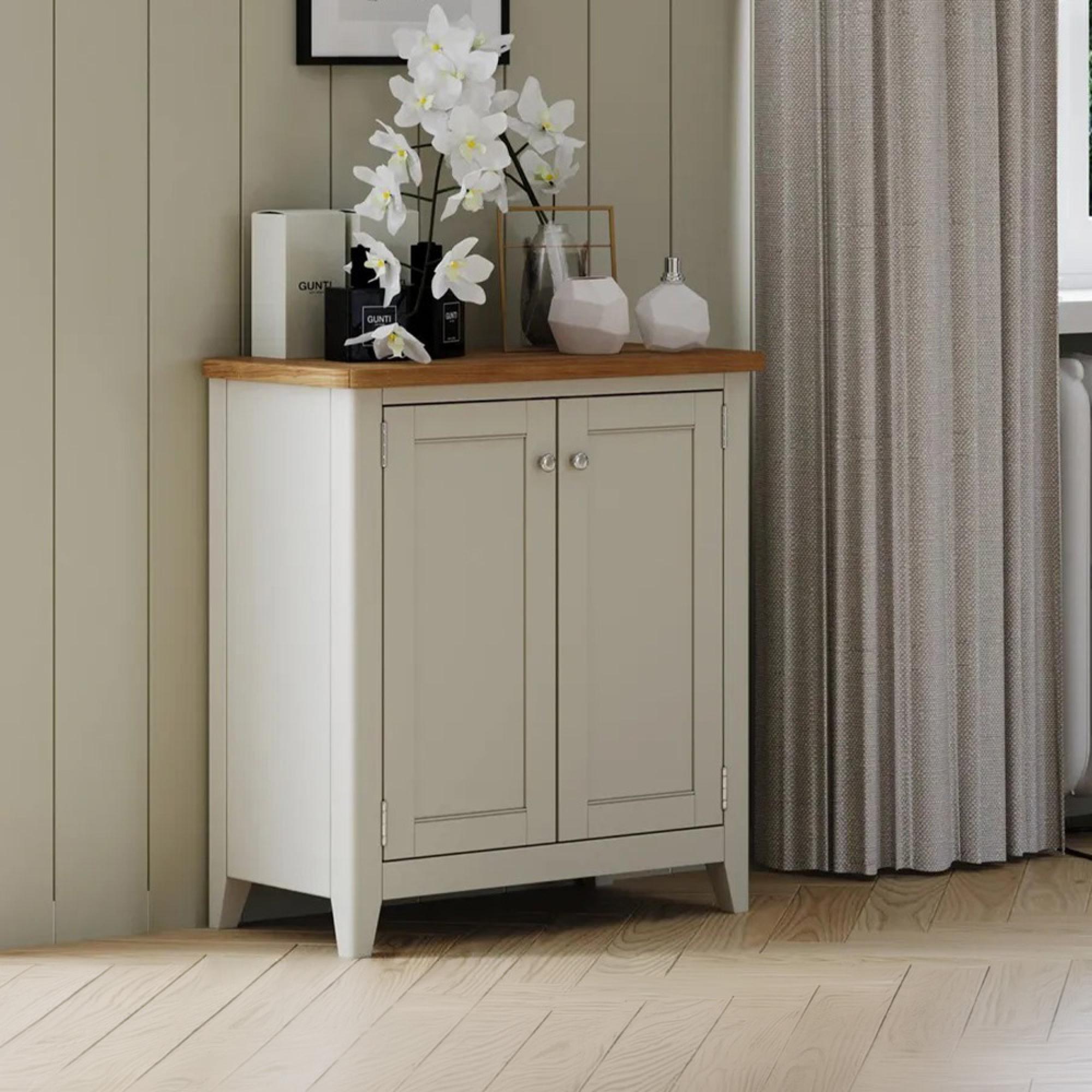 Arden Grey Painted Compact 2 Door Storage Cabinet