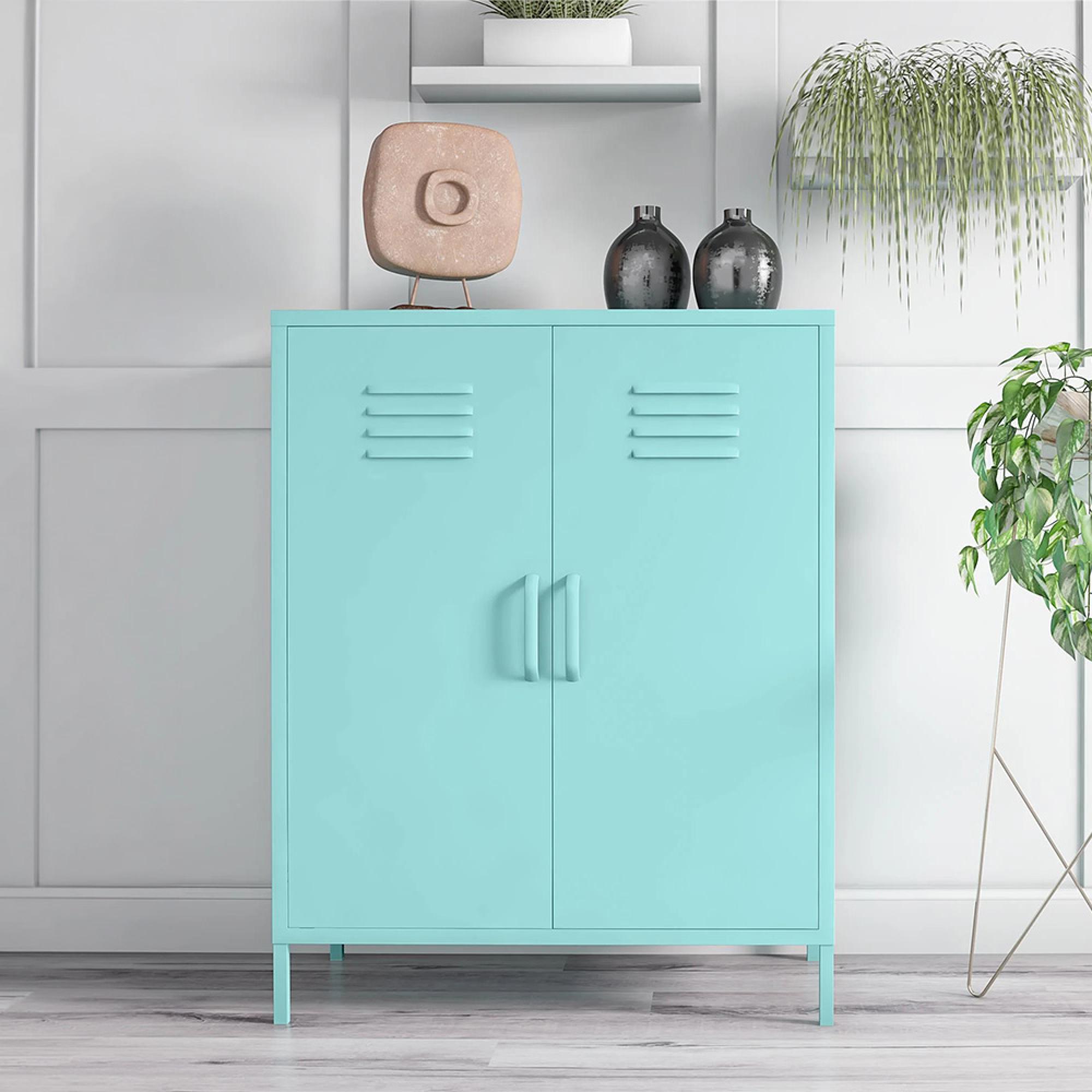 Novogratz Cache Locker Storage Cabinet - Mint - 2 Doors - 3384811COMNUK