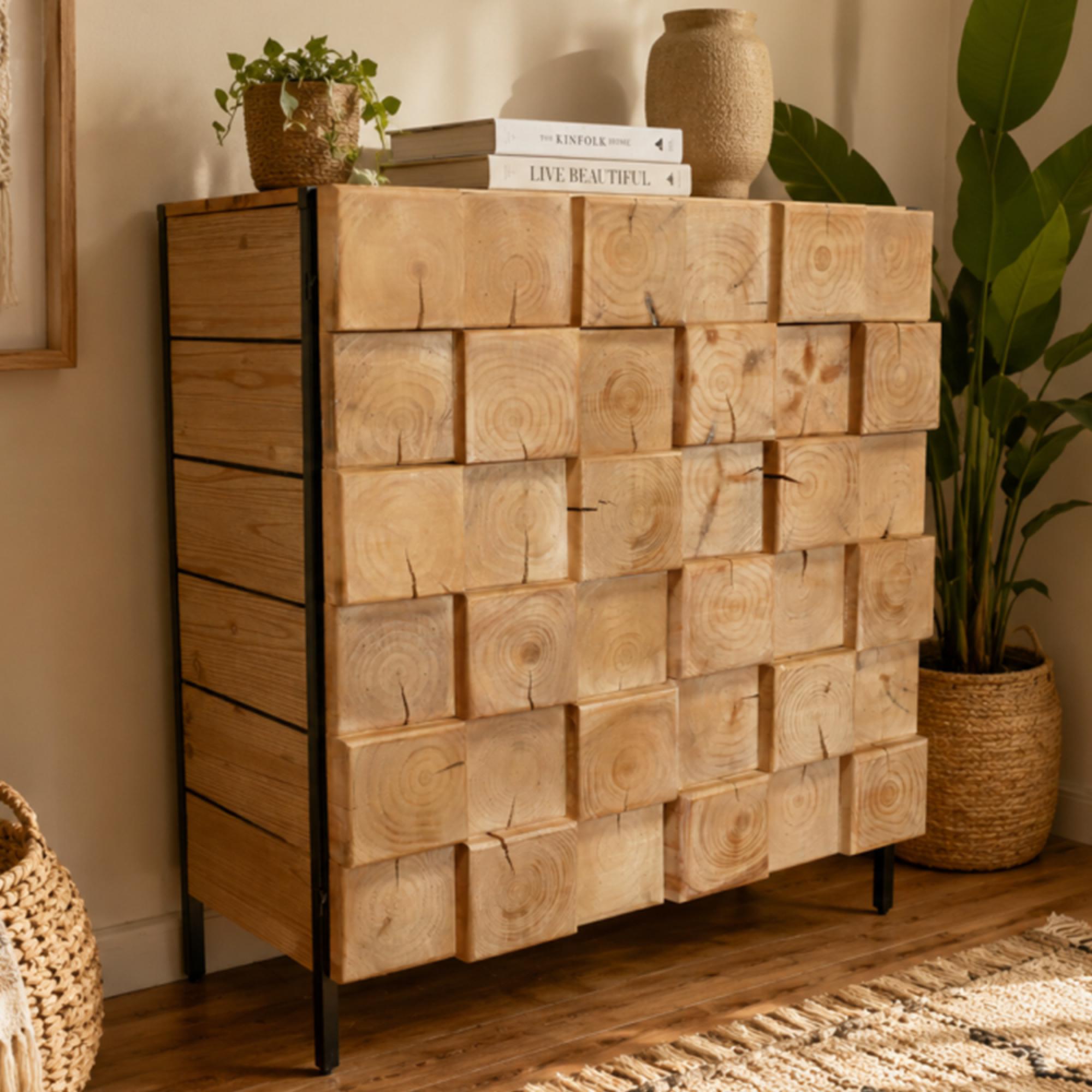 Chunky Hall Cabinet - 2 Door - Natural - Wood