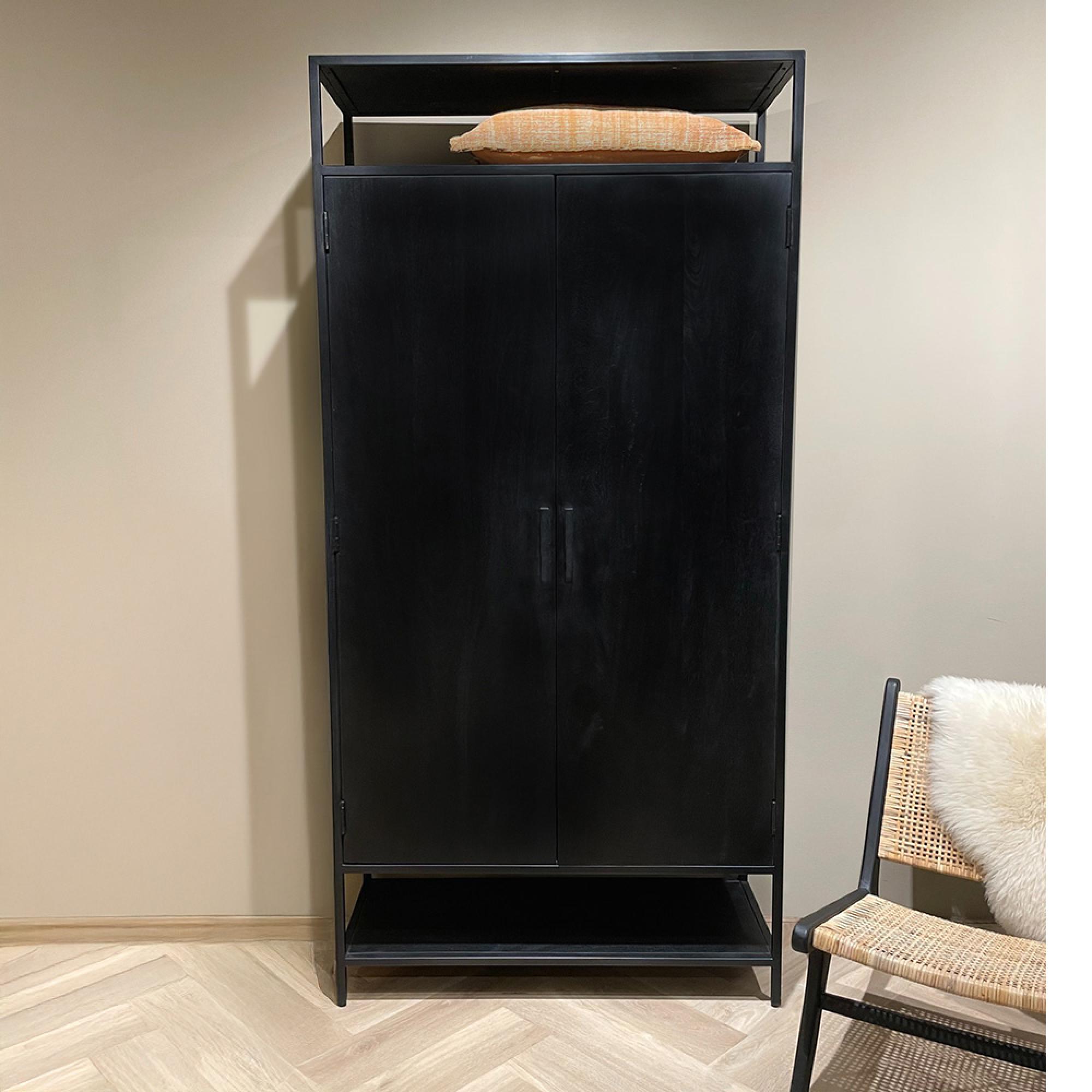 Kala Storage Cabinet - 2 Door - Black - Mango Wood