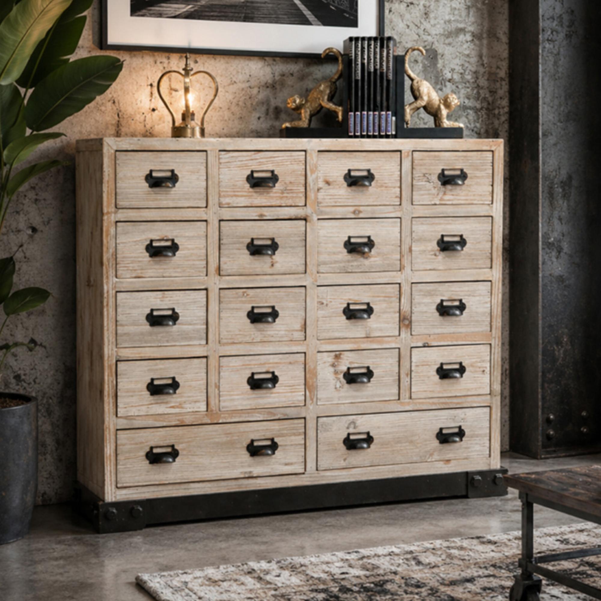 Apothecary Cabinet - Rustic Fir Wood - Multi Drawer