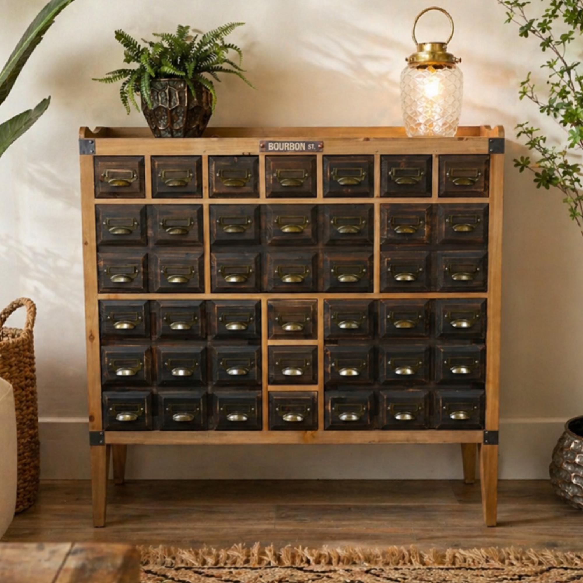 Cabinet - Multi Drawer - Wide - Wood and Metal