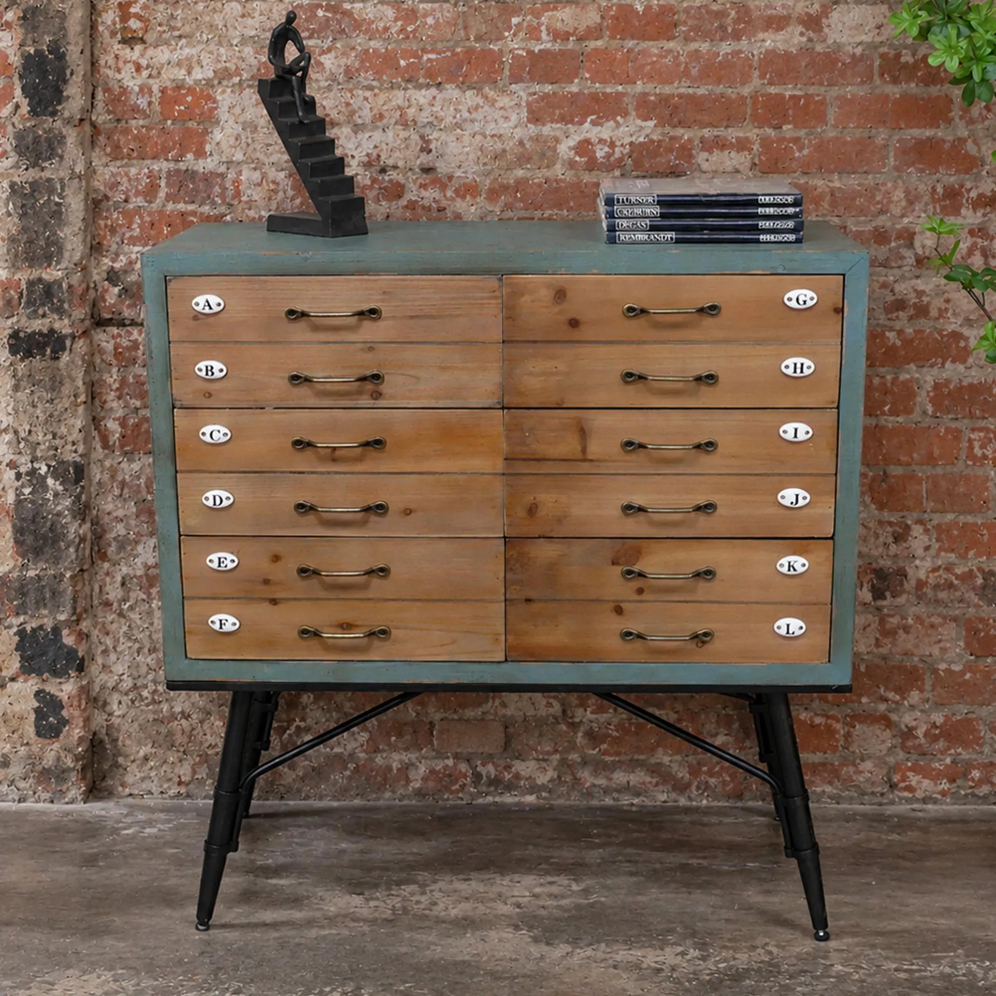 Storage Cabinet - Wood and Metal - Multi Drawer