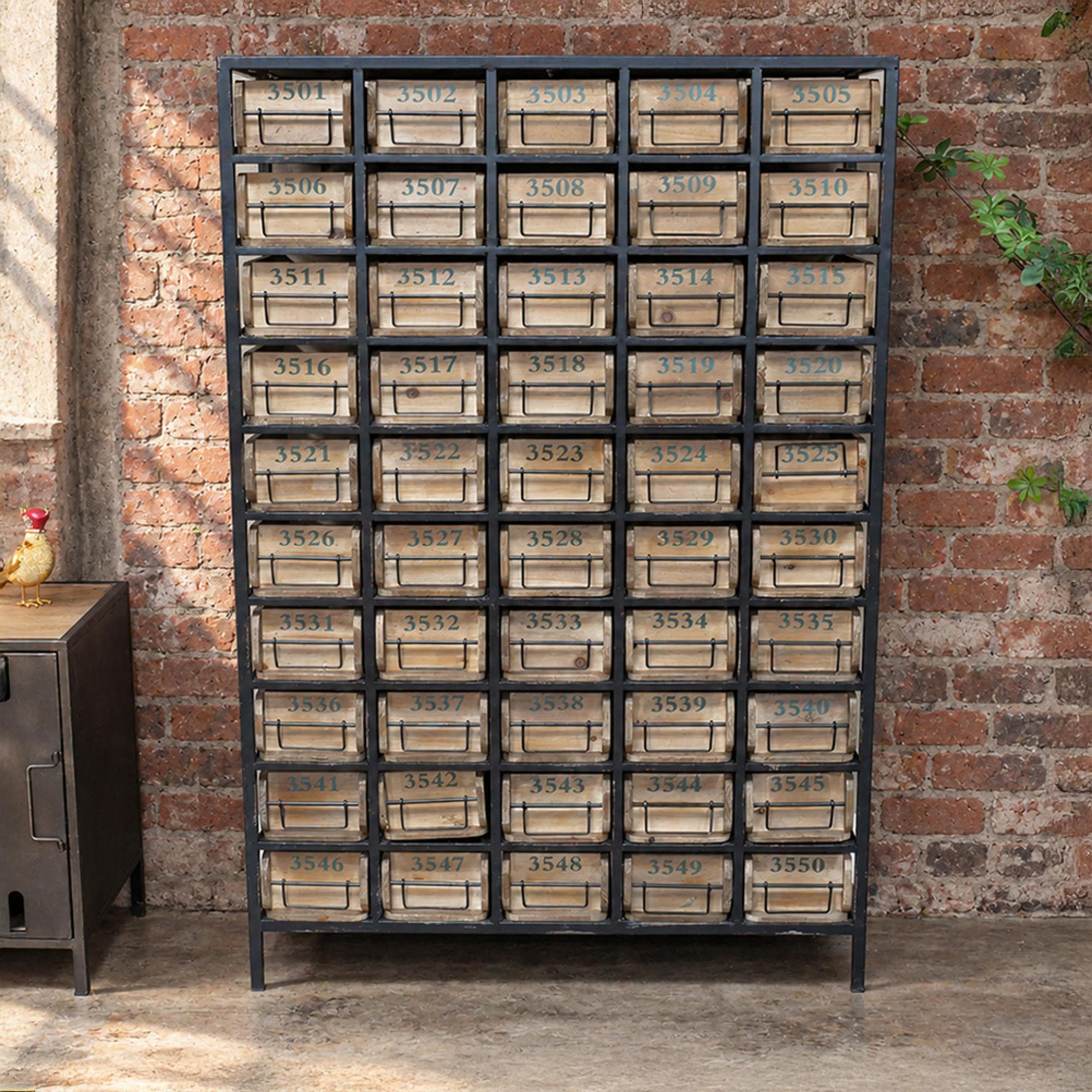 Storage Unit - Wood and Metal - Large - Multi Drawer