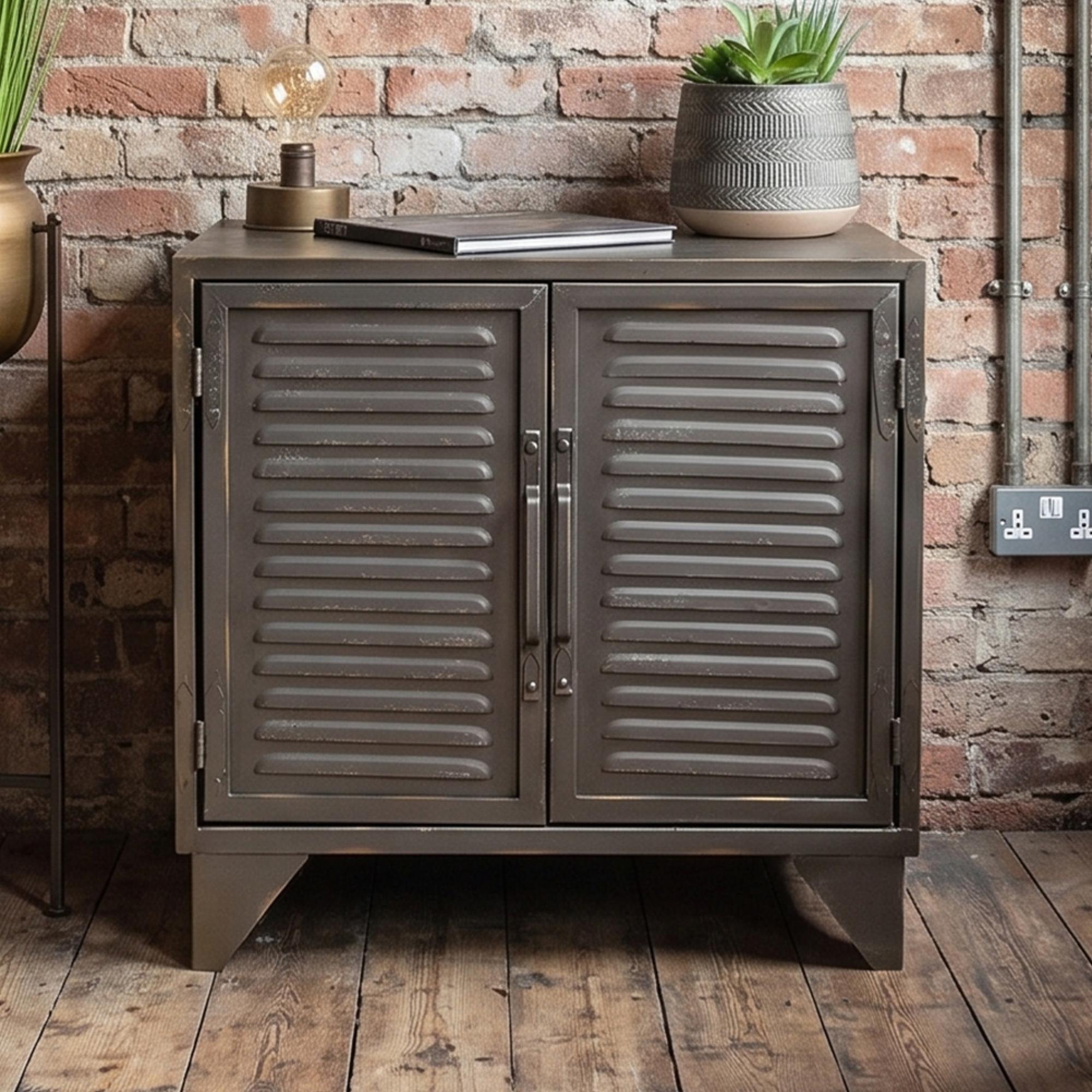 Cabinet - Grey Metal - 2 Door - Small