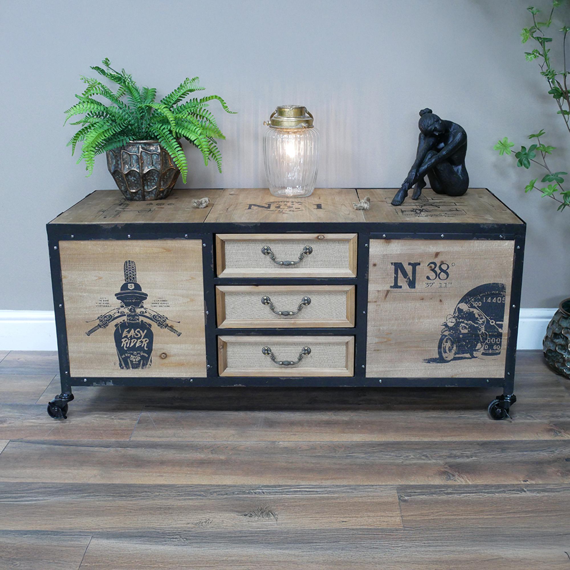 Trunk Storage Cabinet - Wood and Metal - Industrial