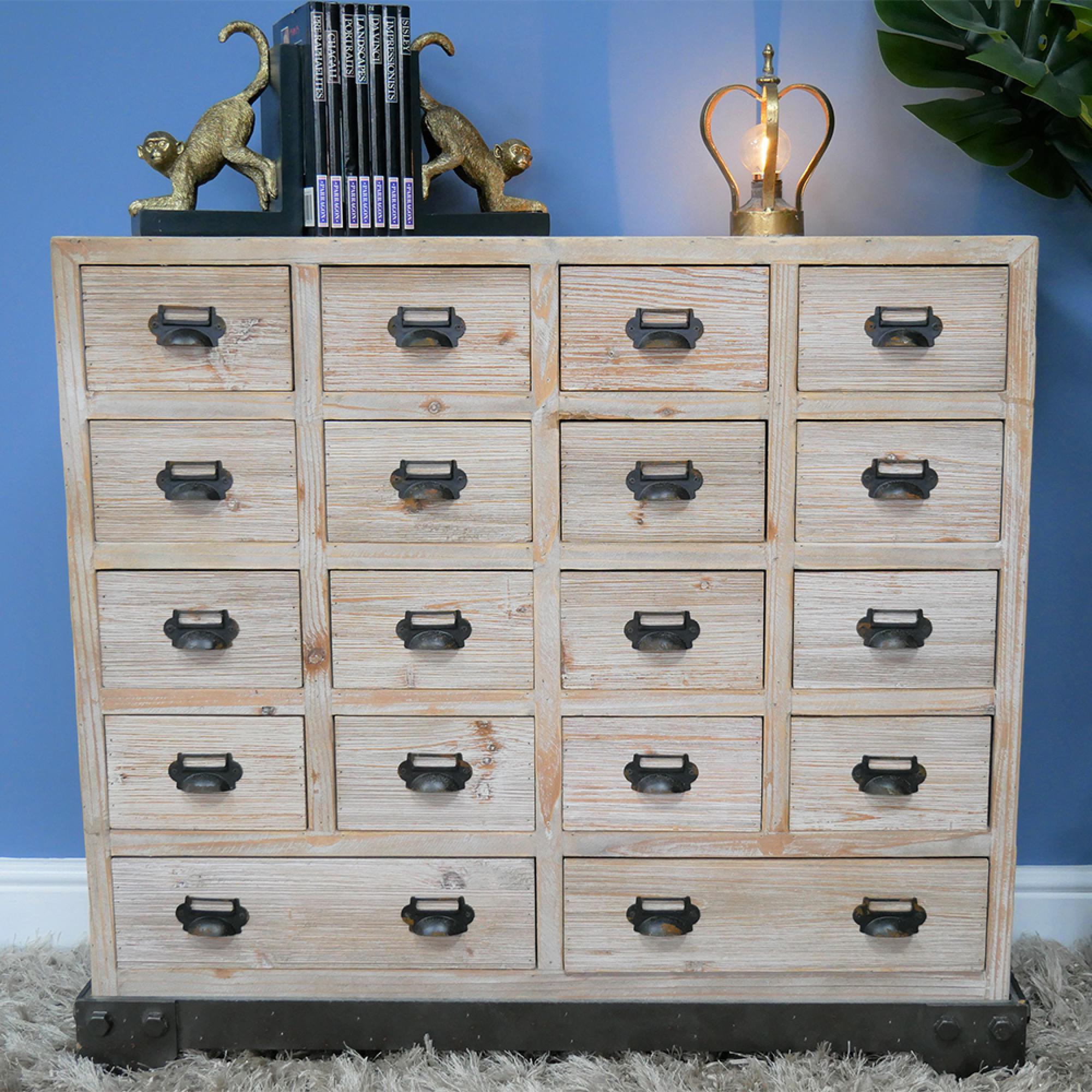 Apothecary Cabinet - Rustic Fir Wood - Multi Drawer