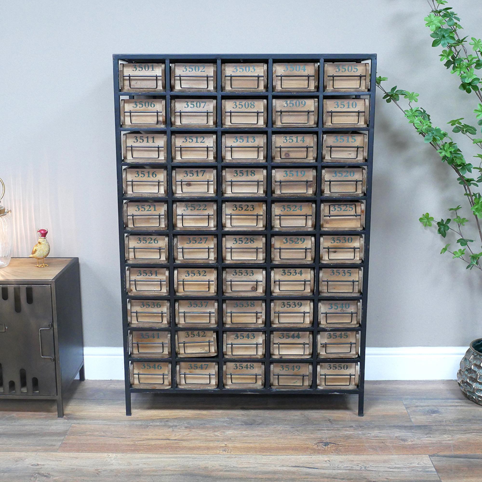 Storage Unit - Wood and Metal - Large - Multi Drawer