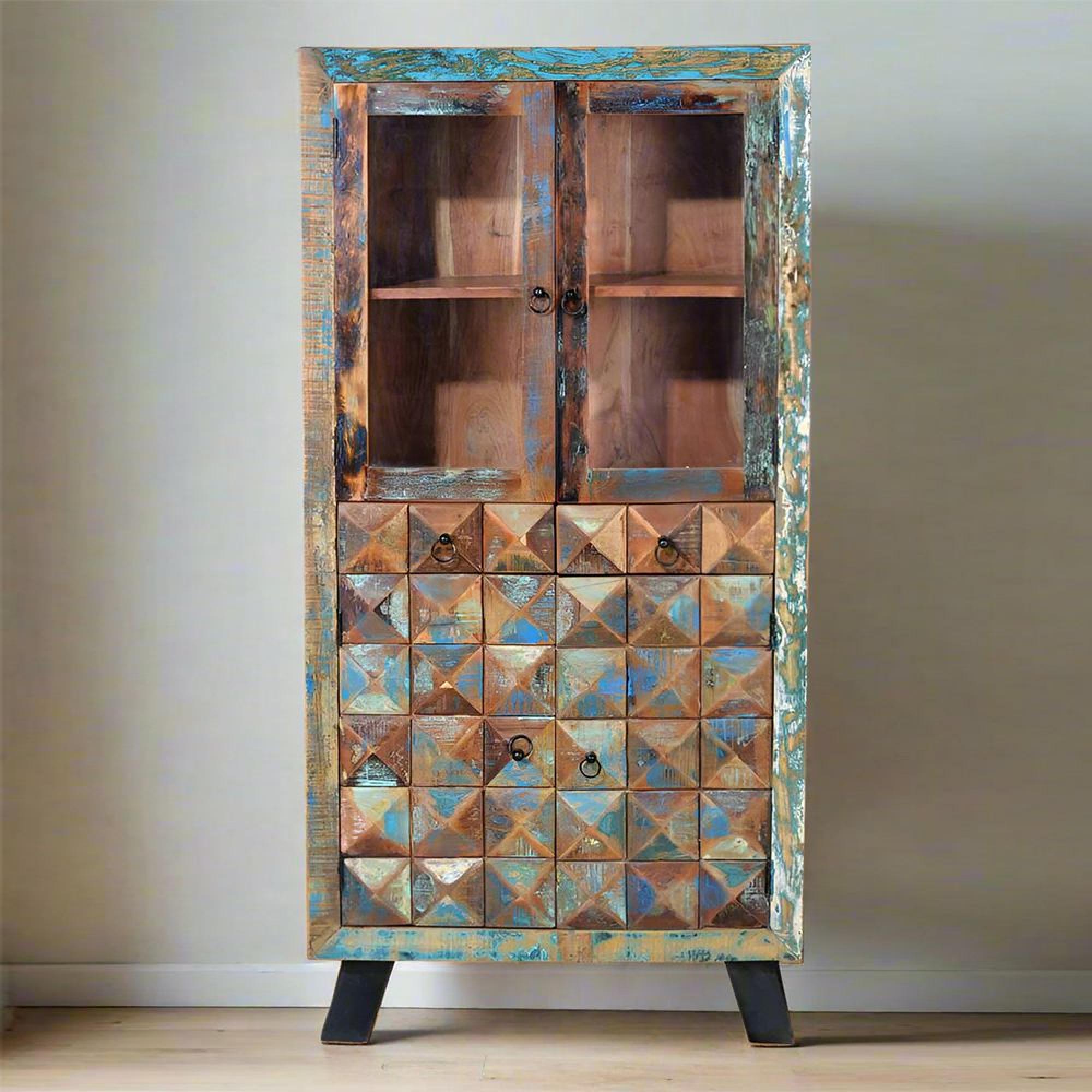Hasley Hall Cabinet - Recycled Wood - 4 Door