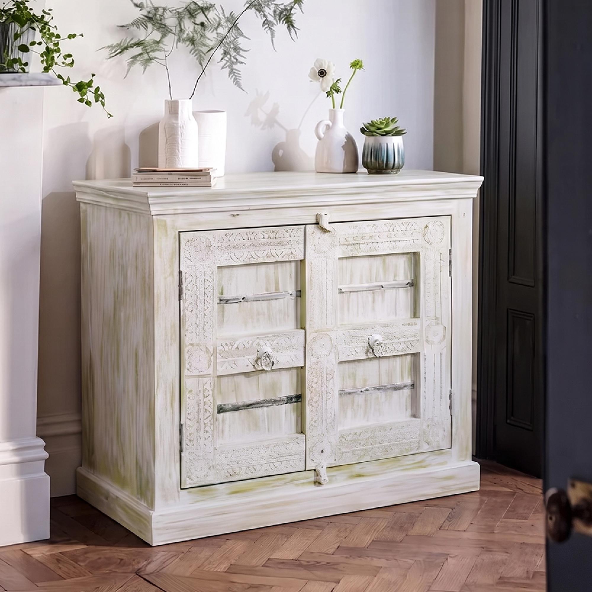 Heritage Hall Cabinet - 2 Door - Distressed - Mango Wood