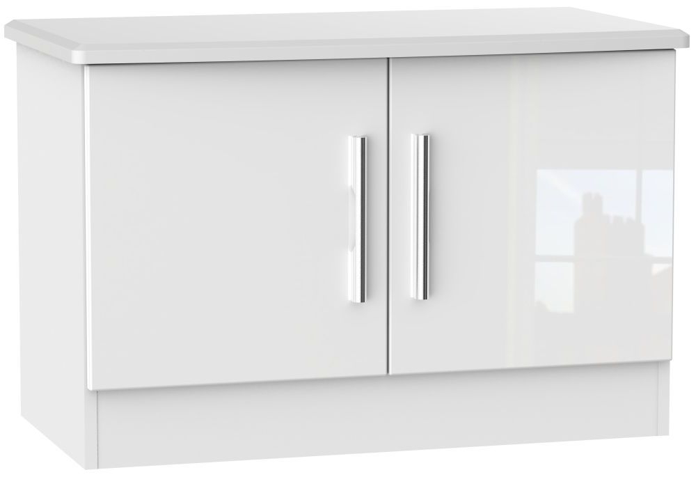 Knightsbridge Cabinet - 2 Door - Low - White Gloss