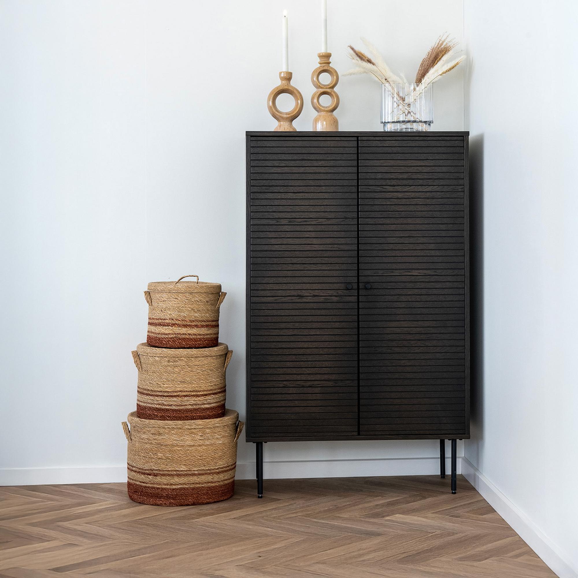 Kyoto Hall Cabinet - 2 Door - Smoked Oak