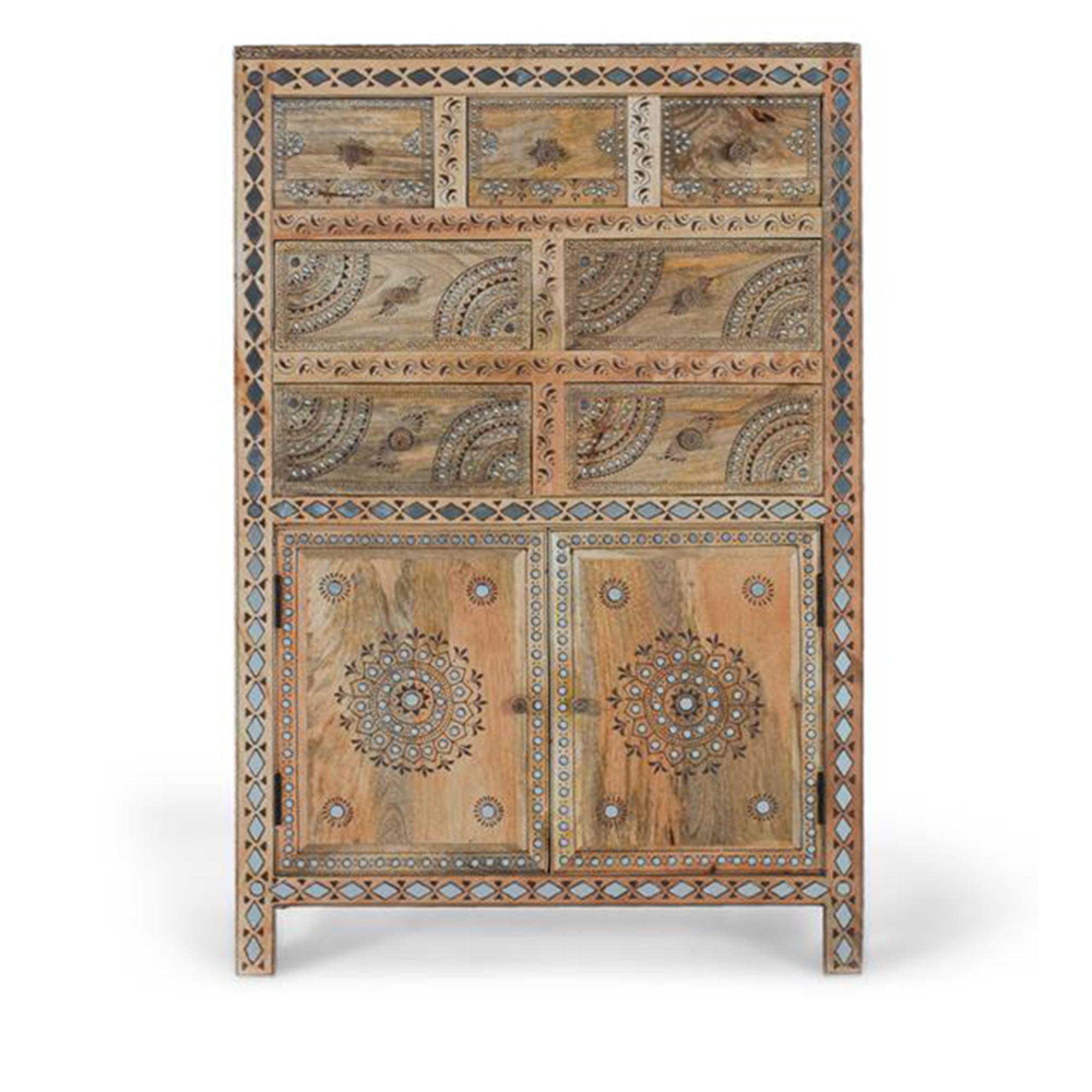 Savona Hall Cabinet - Mango Wood - Painted - 2 Door