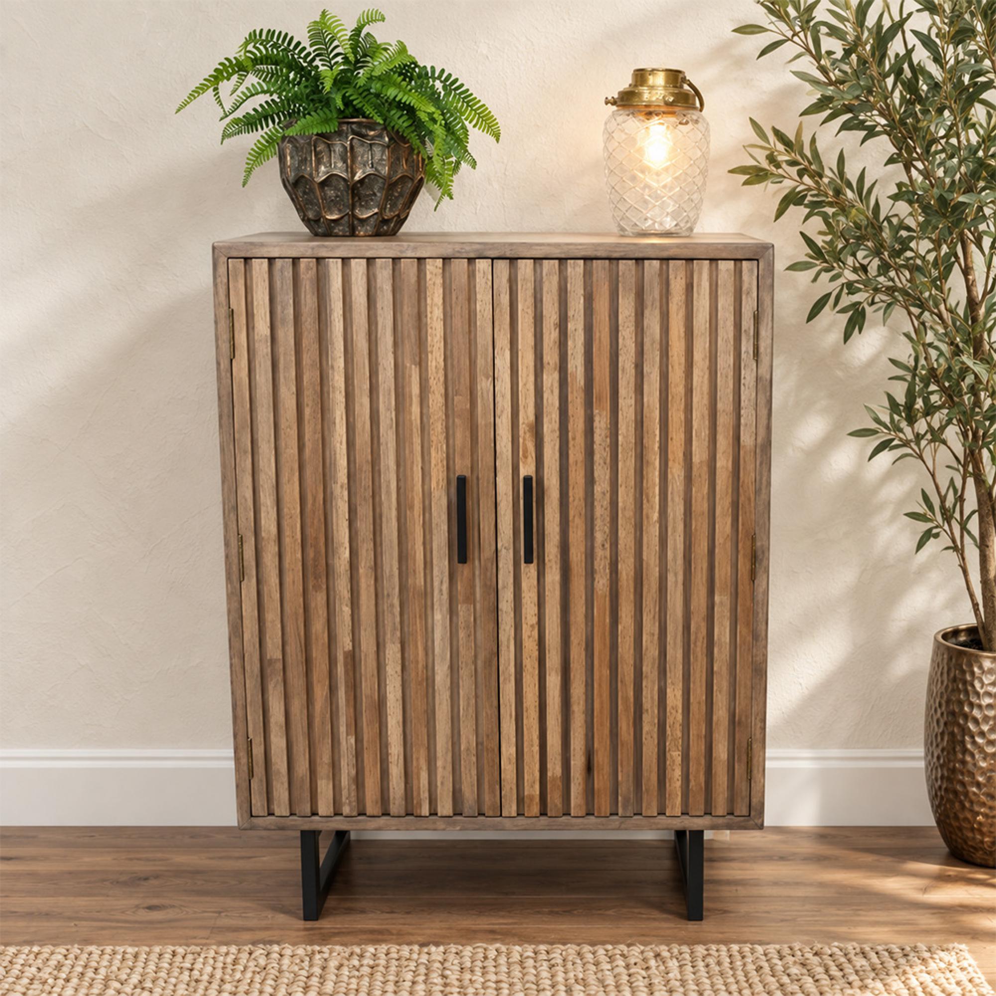 Slatted Cabinet - 2 Door - Fir Wood