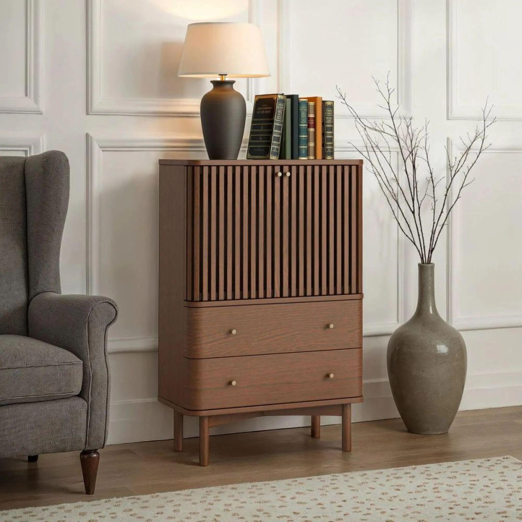 Soho Cabinet - 2 Door - Slatted - Dark Oak