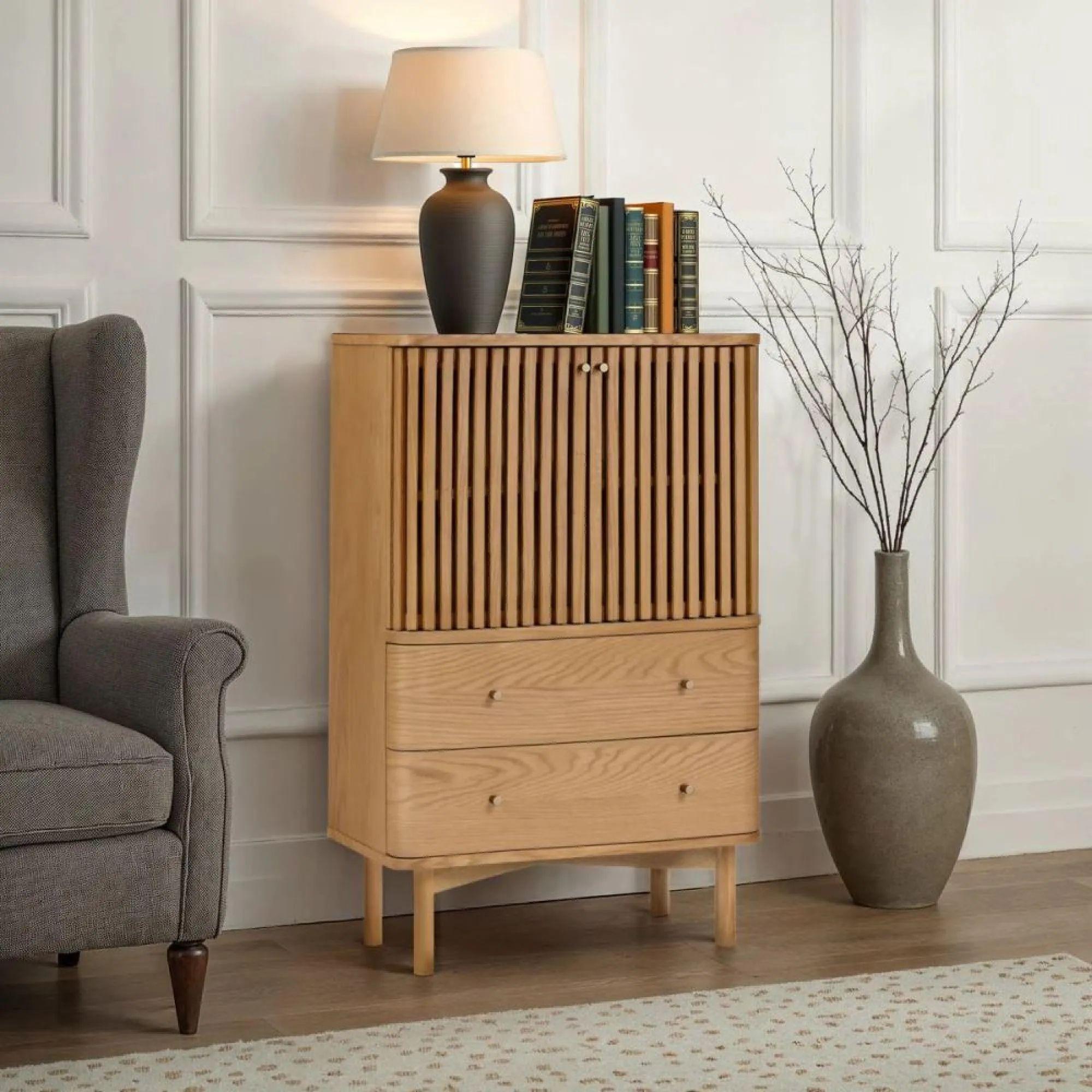Soho Cabinet - 2 Door - Slatted - Oak