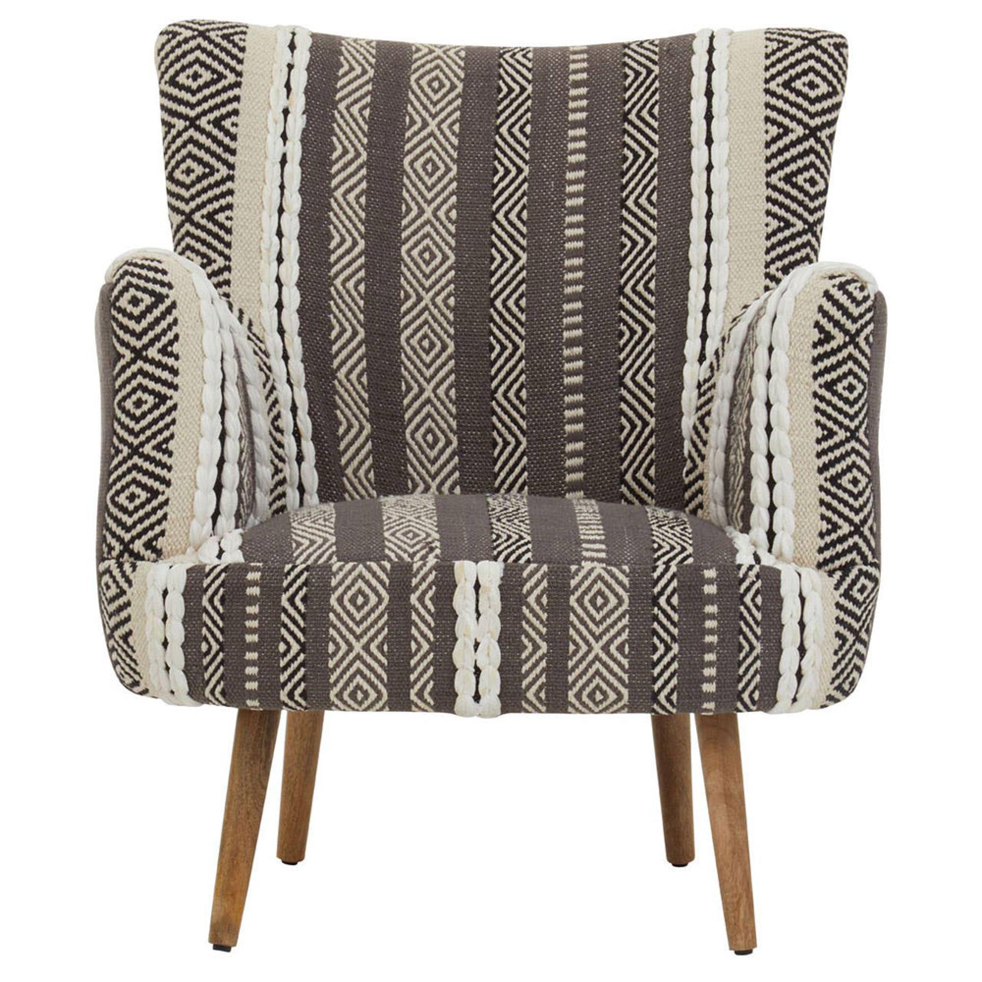 Cefena Armchair - Grey Fabric with Flared Arms