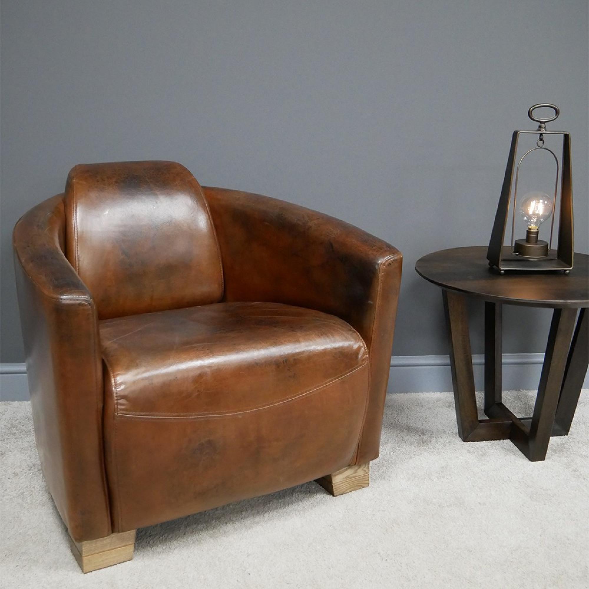 Accent Chair - Brown Leather