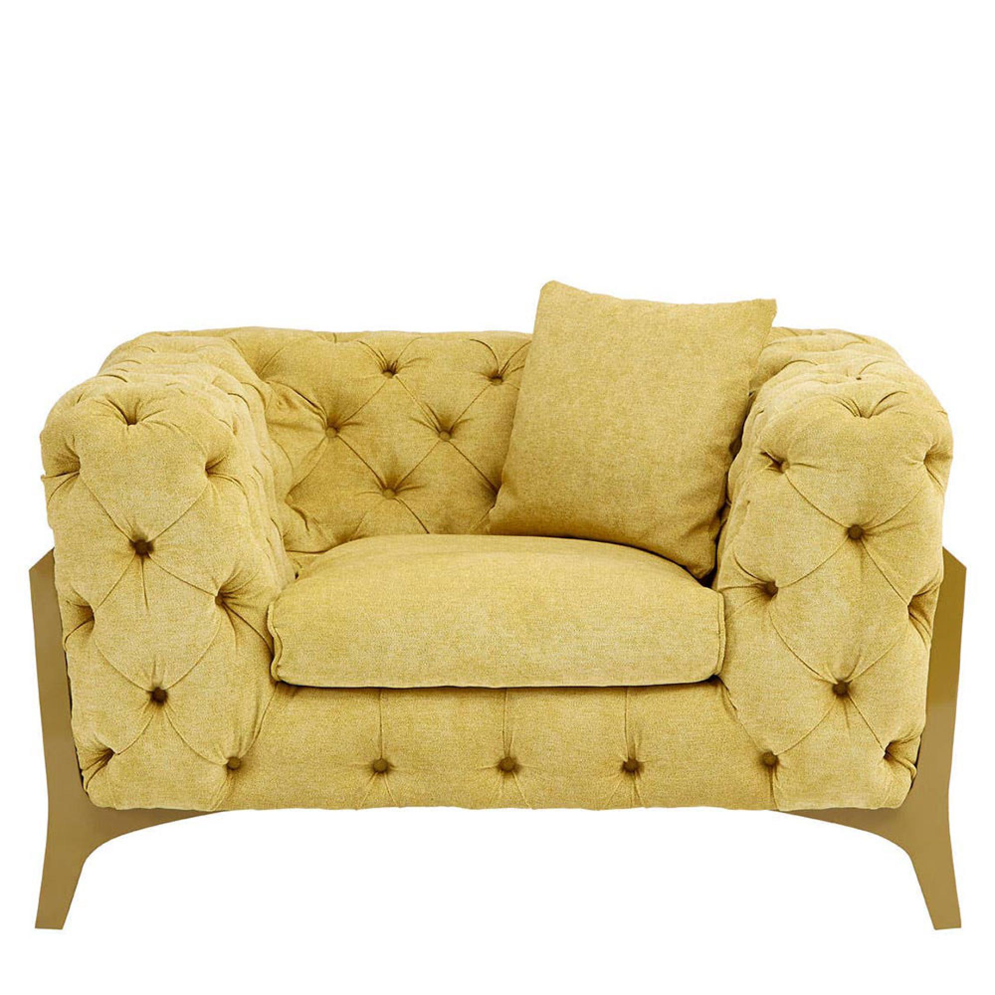 Esme Armchair - Tufted - Pistachio Green Fabric