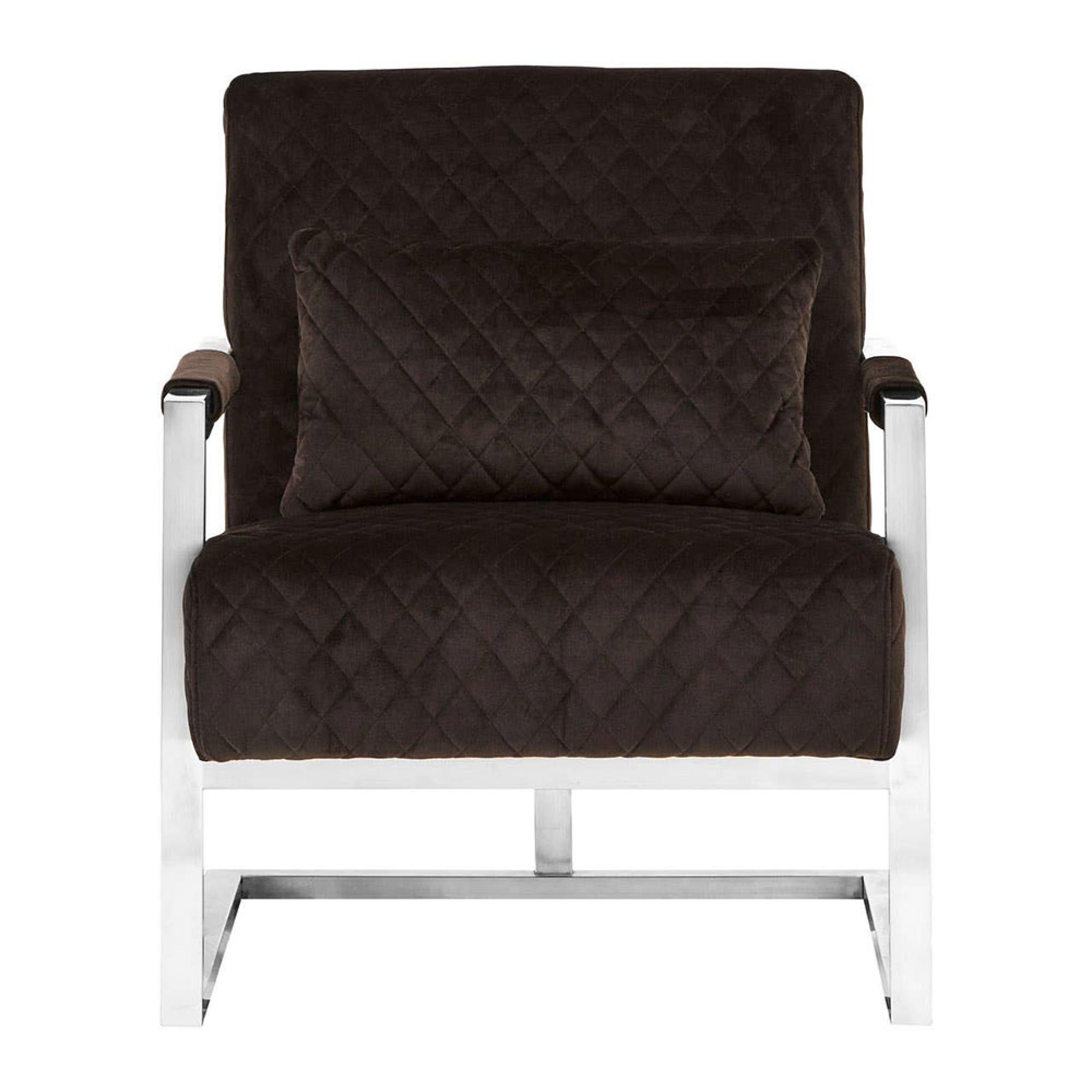 Gatsby Armchair - Black Velvet Fabric with Silver Metal