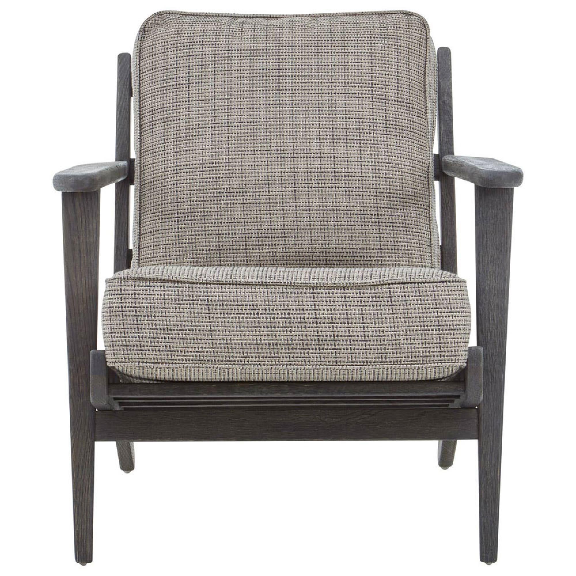 Hector Armchair - Grey Fabric with Black American Oak