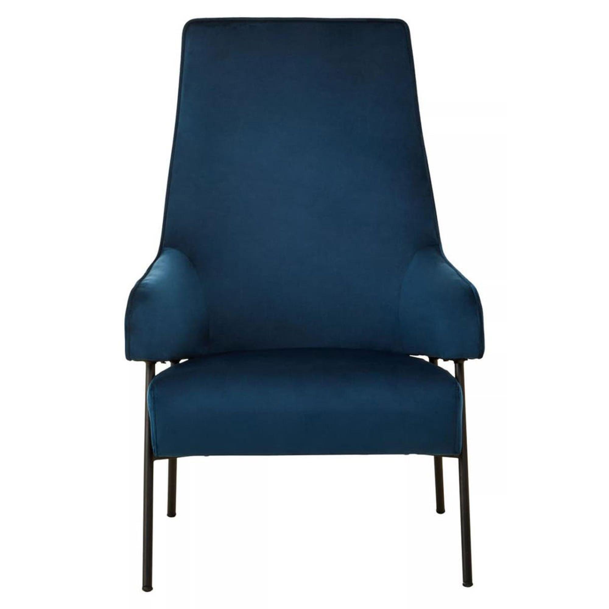 Henia Armchair - Blue Velvet Fabric