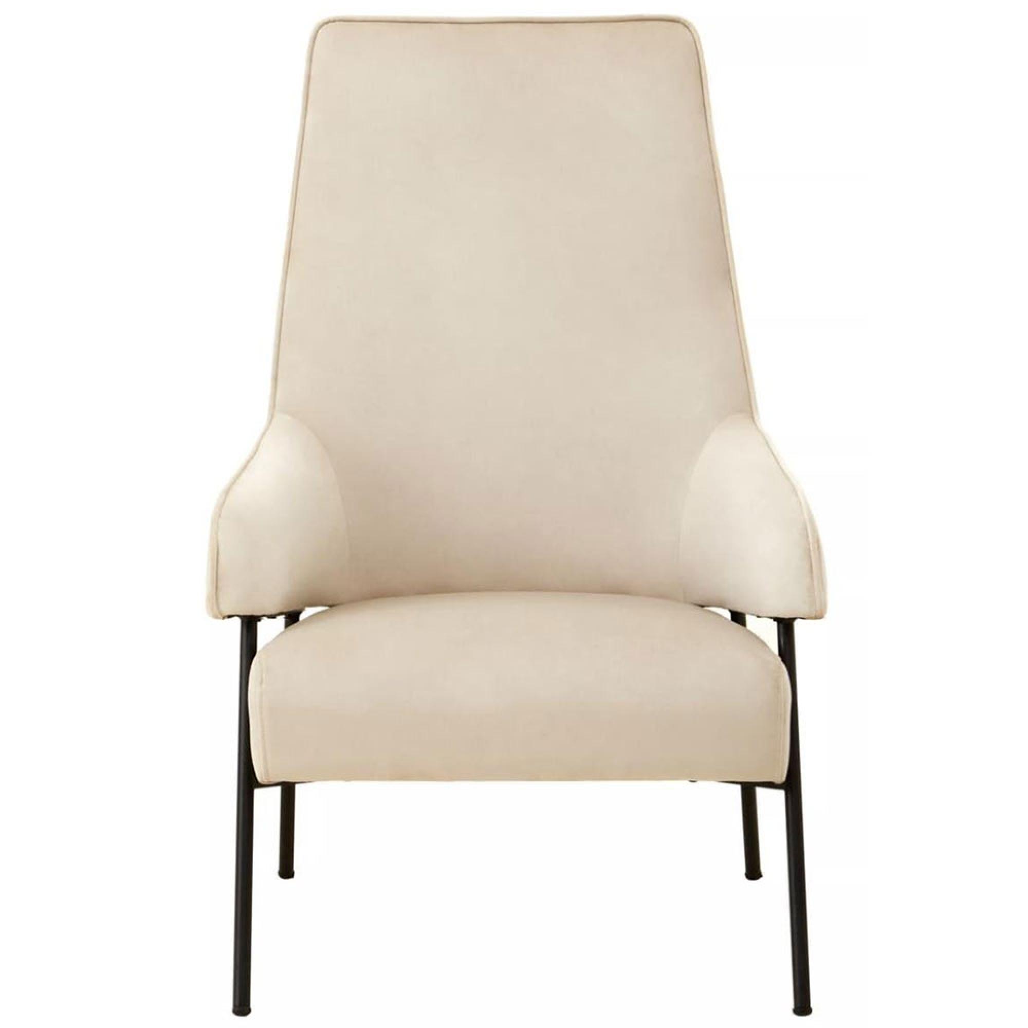 Henia Armchair - Cream Velvet Fabric