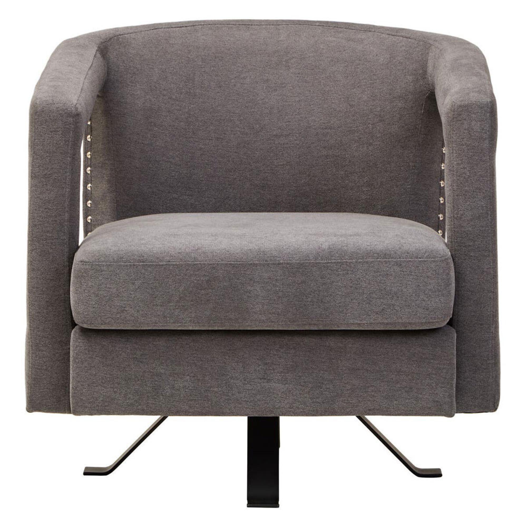 Hestia Armchair - Swivel - Ash Velvet Fabric