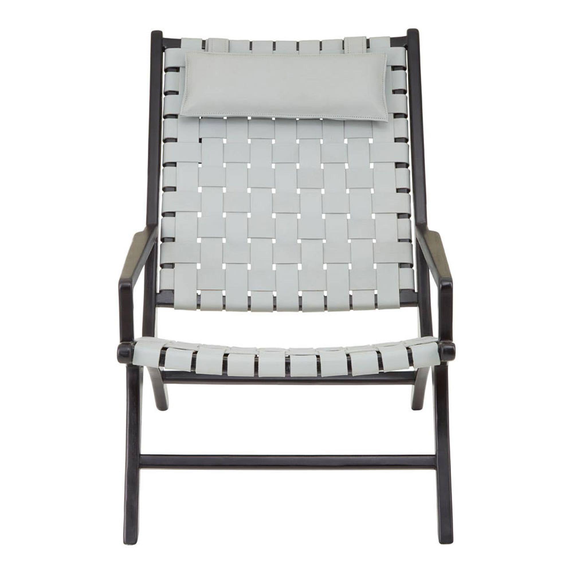 Kendari Armchair - Grey Woven Leather with Teak Wood
