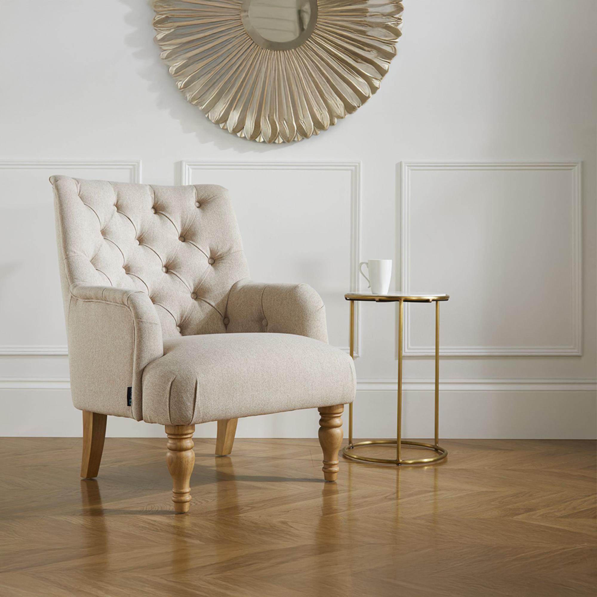Padstow Highback Armchair - Wheat Fabric