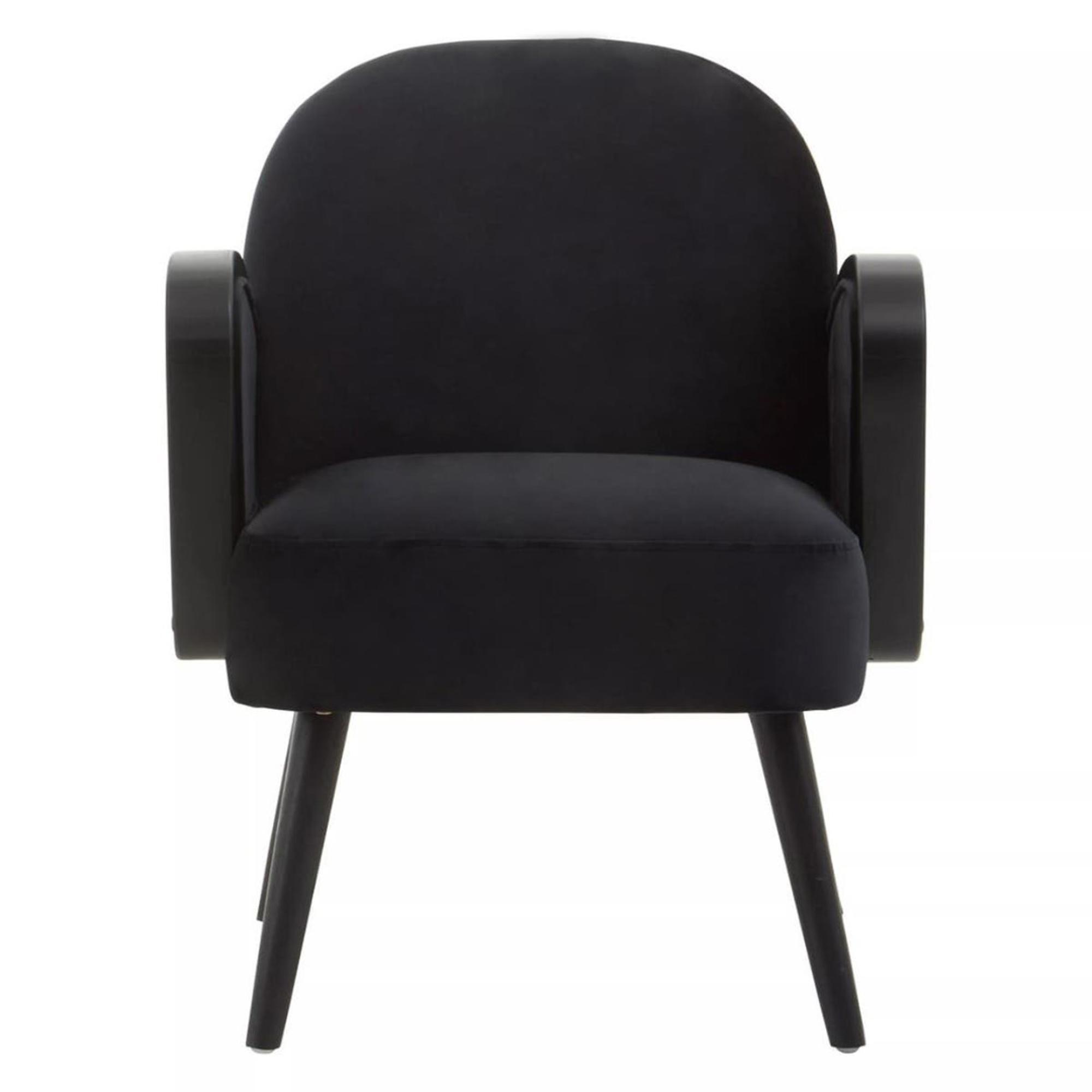 Hala Armchair - Black Velvet Fabric Upholstered