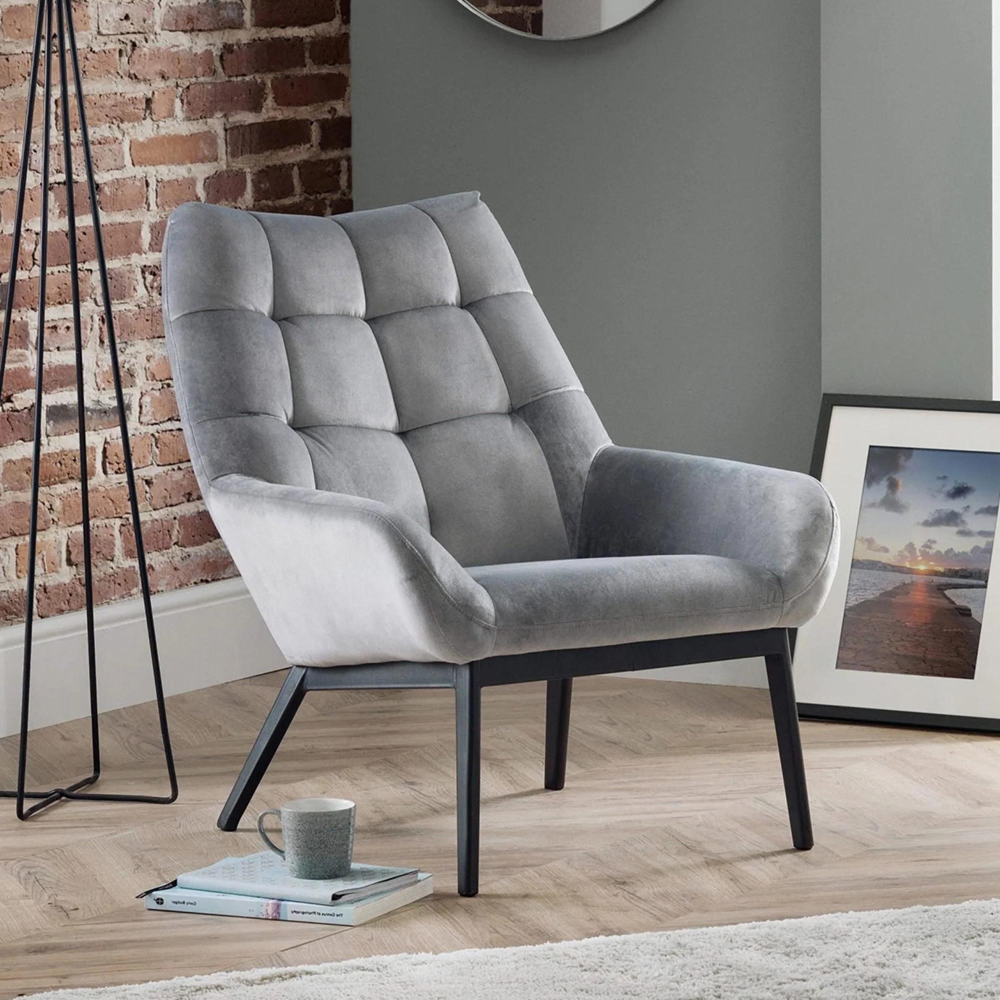 Lucerne Accent Chair - Grey Fabric