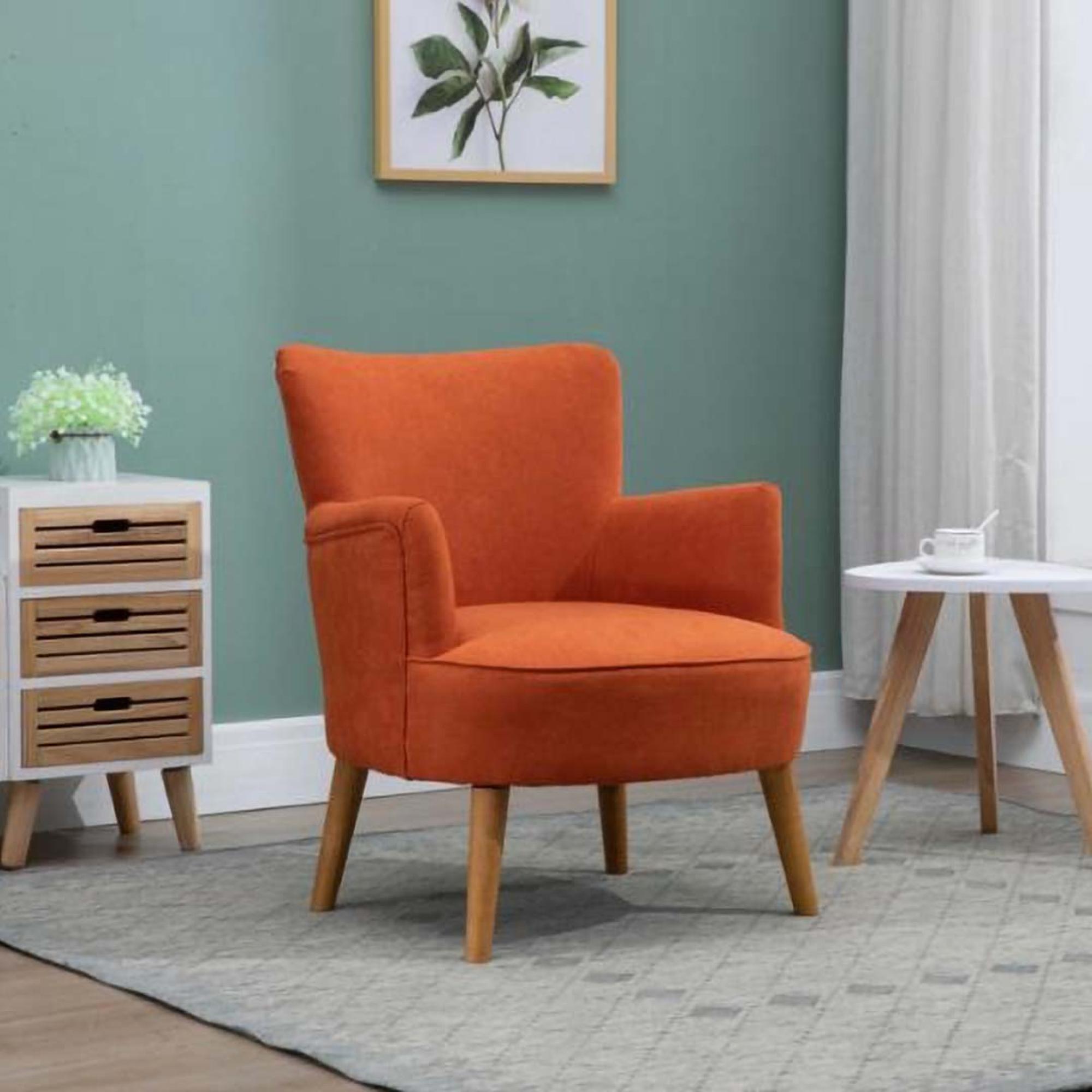 Keira Armchair - Sunburnt Orange Fabric