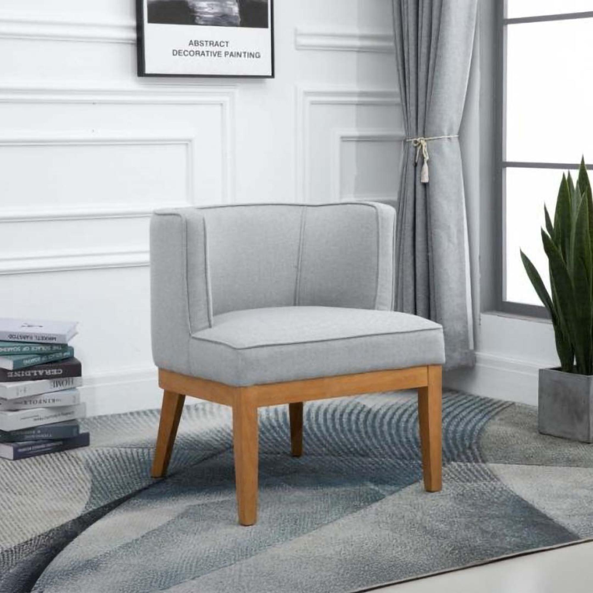 Lucille Armchair - Herringbone Grey Fabric