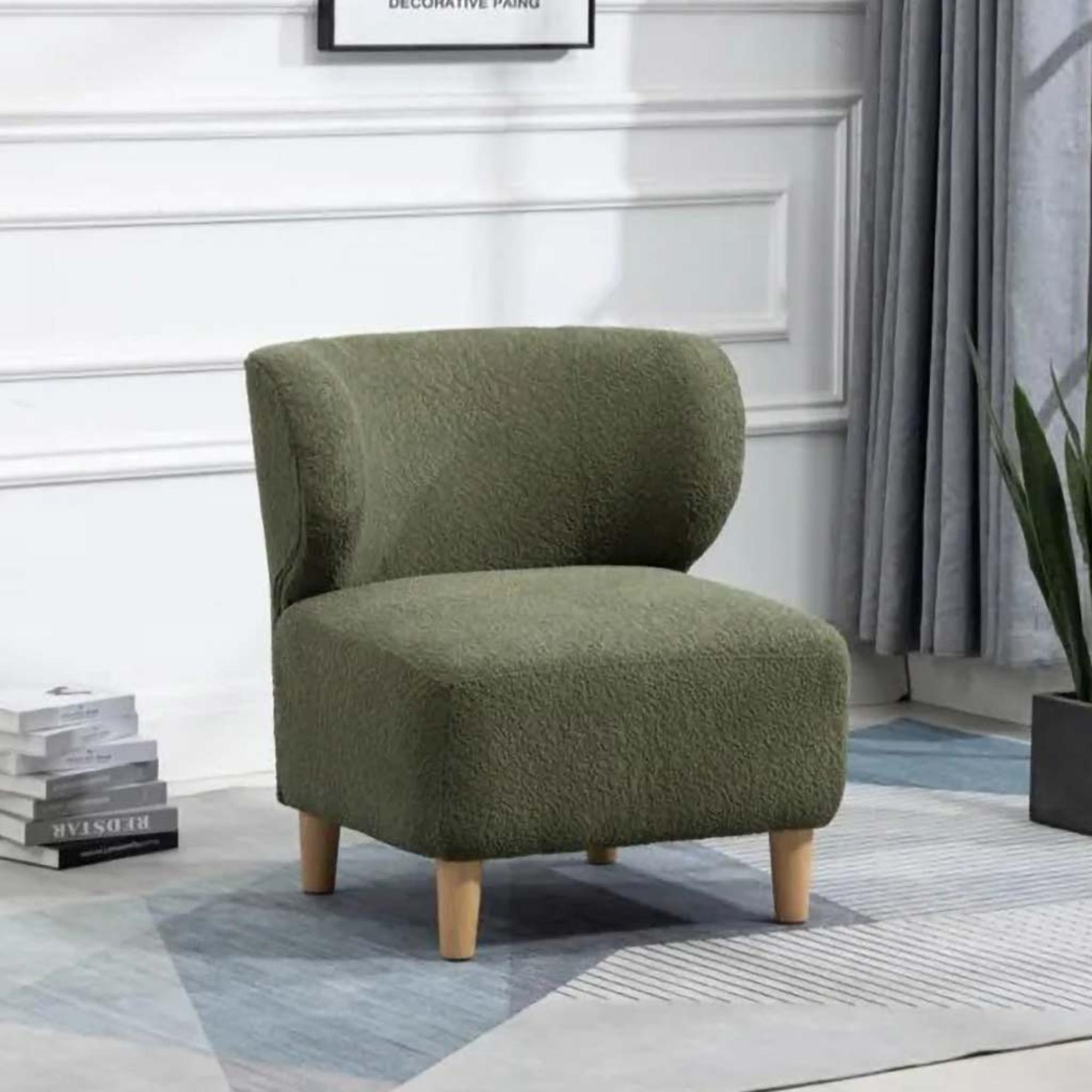 Josie Armless Accent Chair  Green Fabric